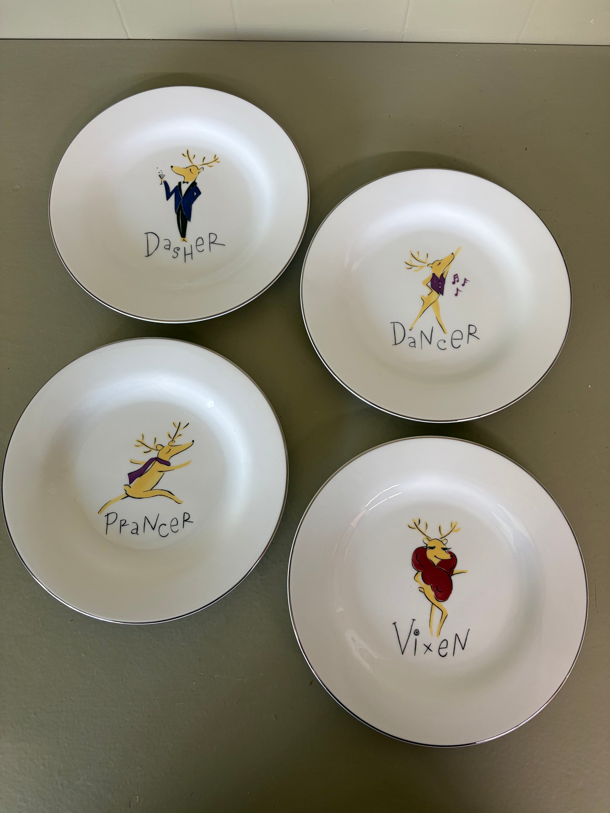 Reindeer Plate Set, Set of 4