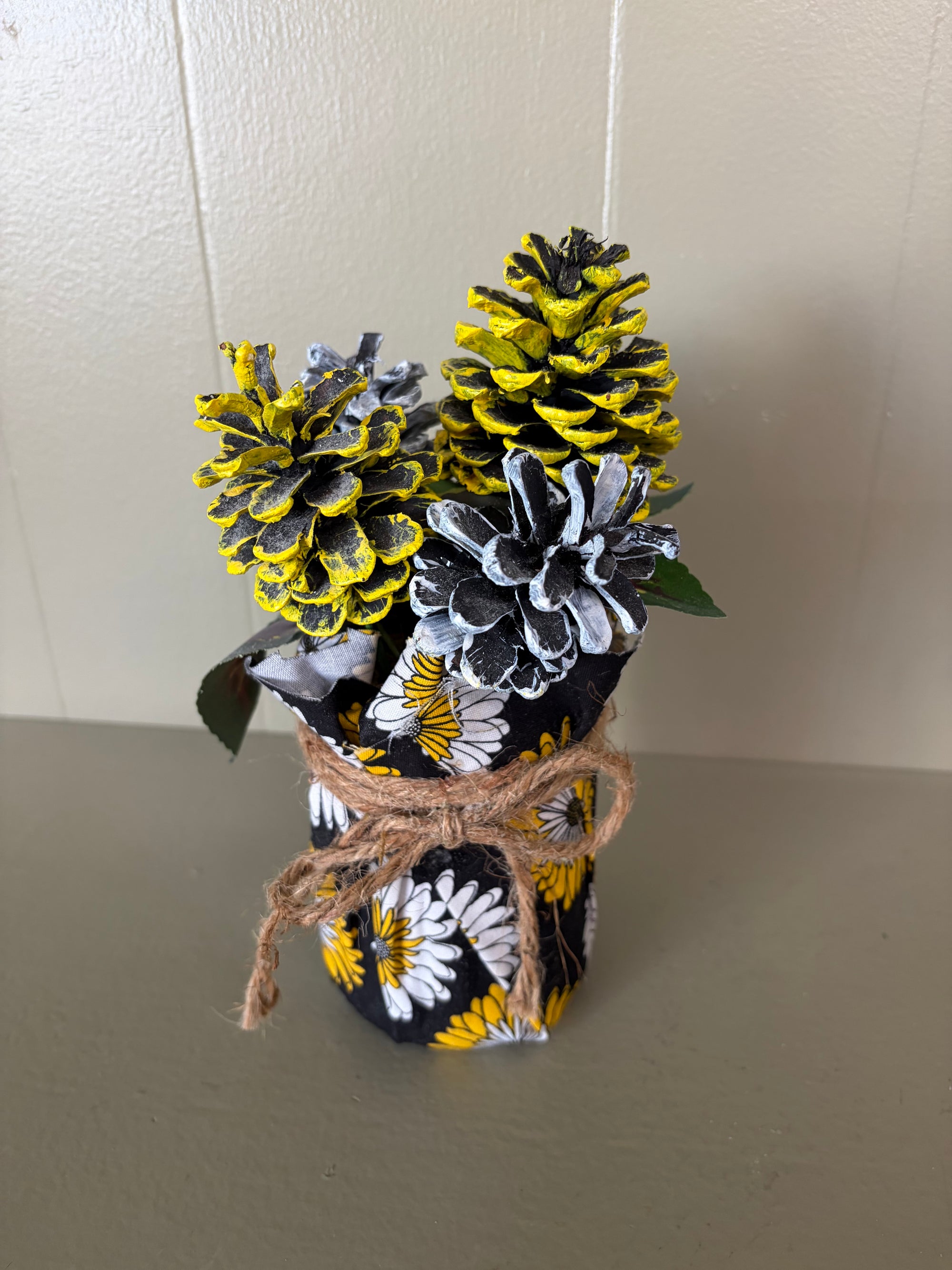 Yellow and White Pinecones