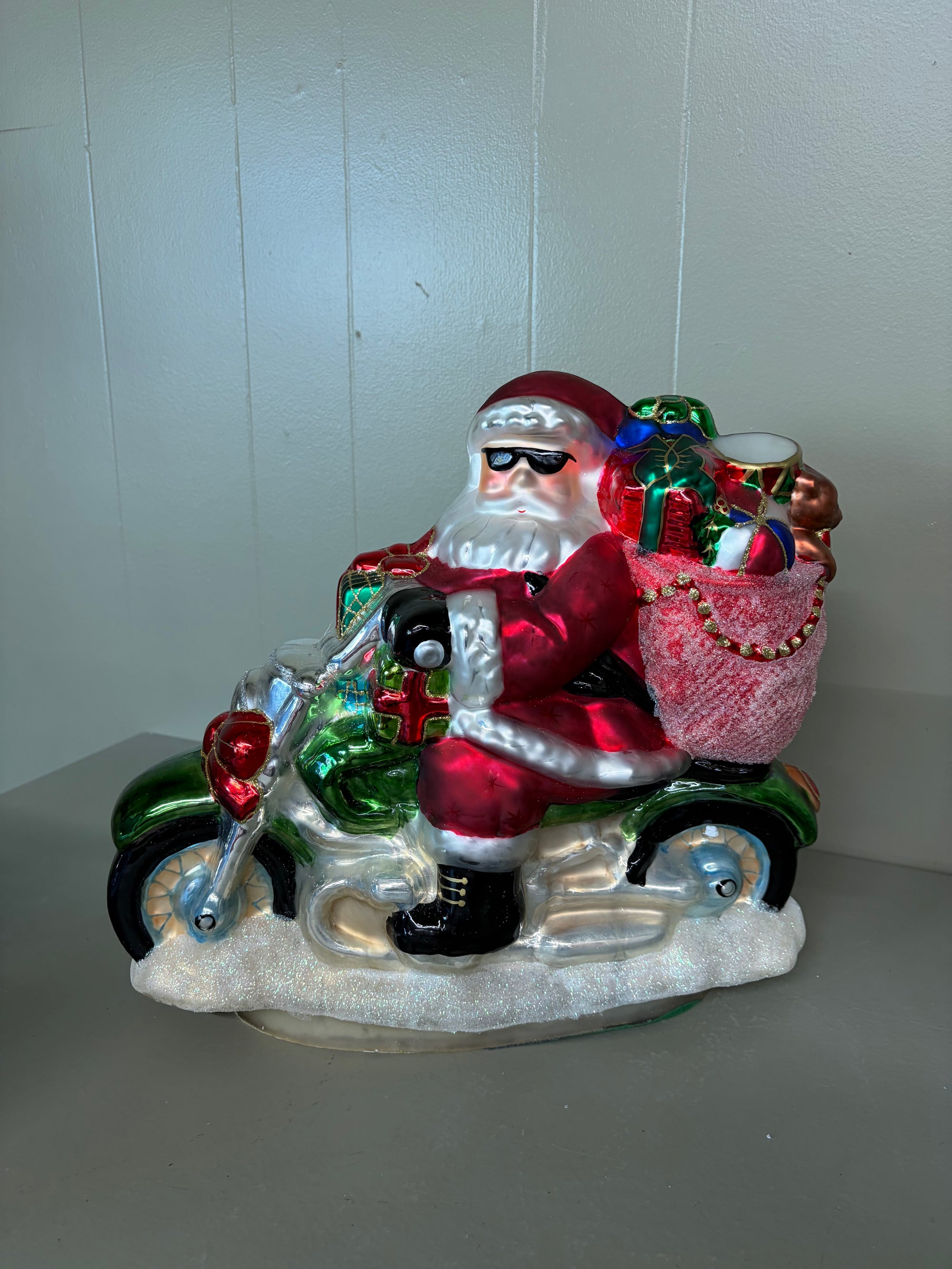 Mercury Glass Santa, As Is