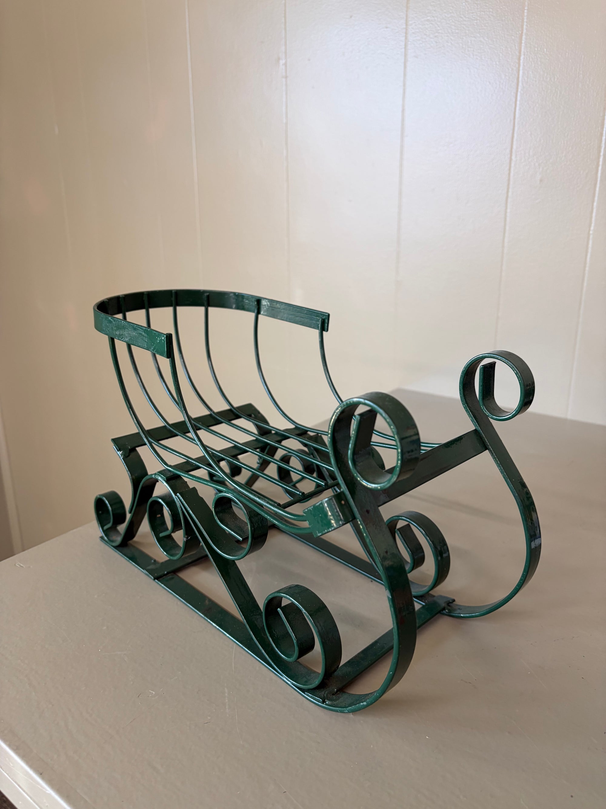 Green  Metal Sleigh