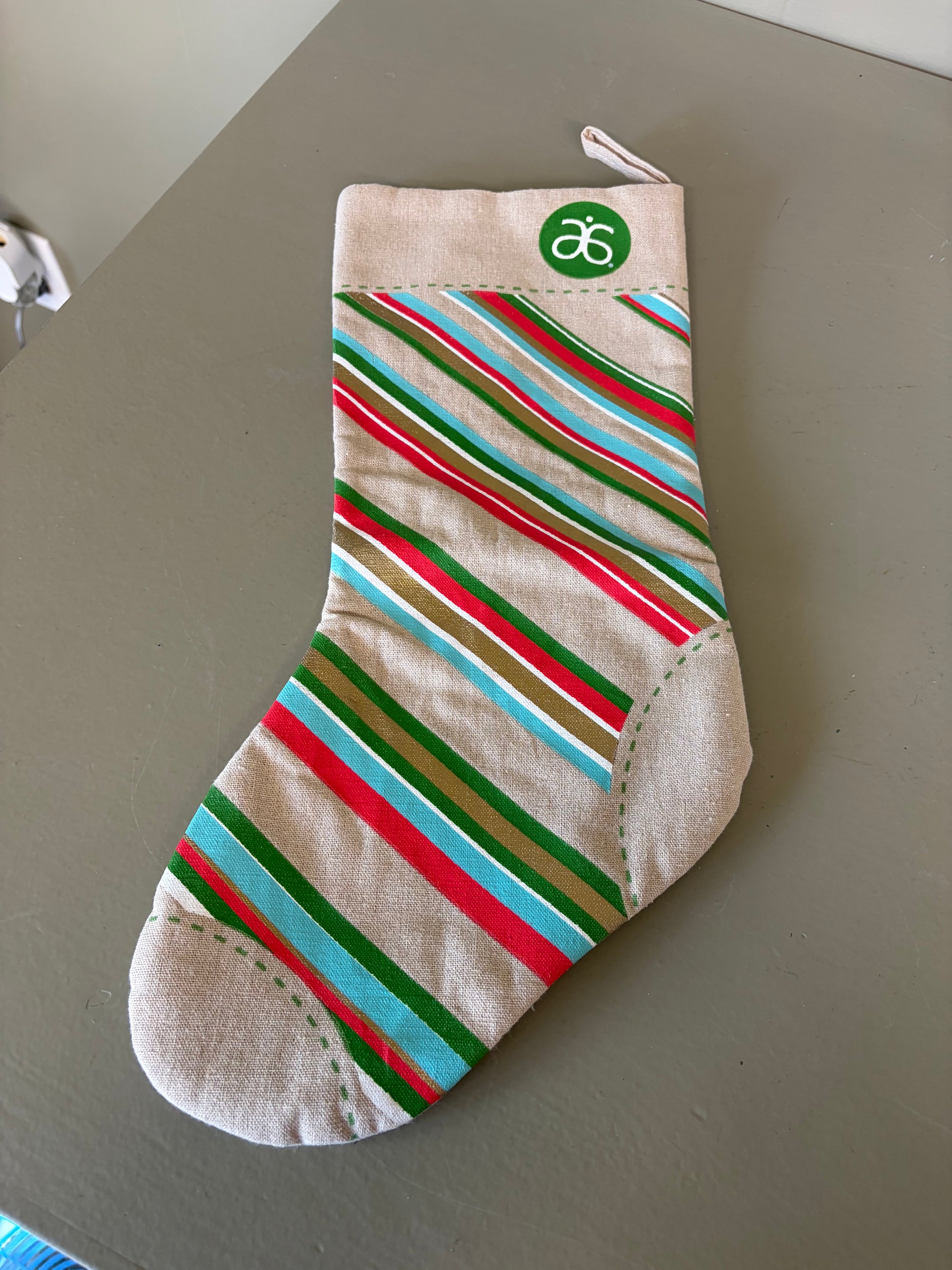 Beige  Striped Stocking
