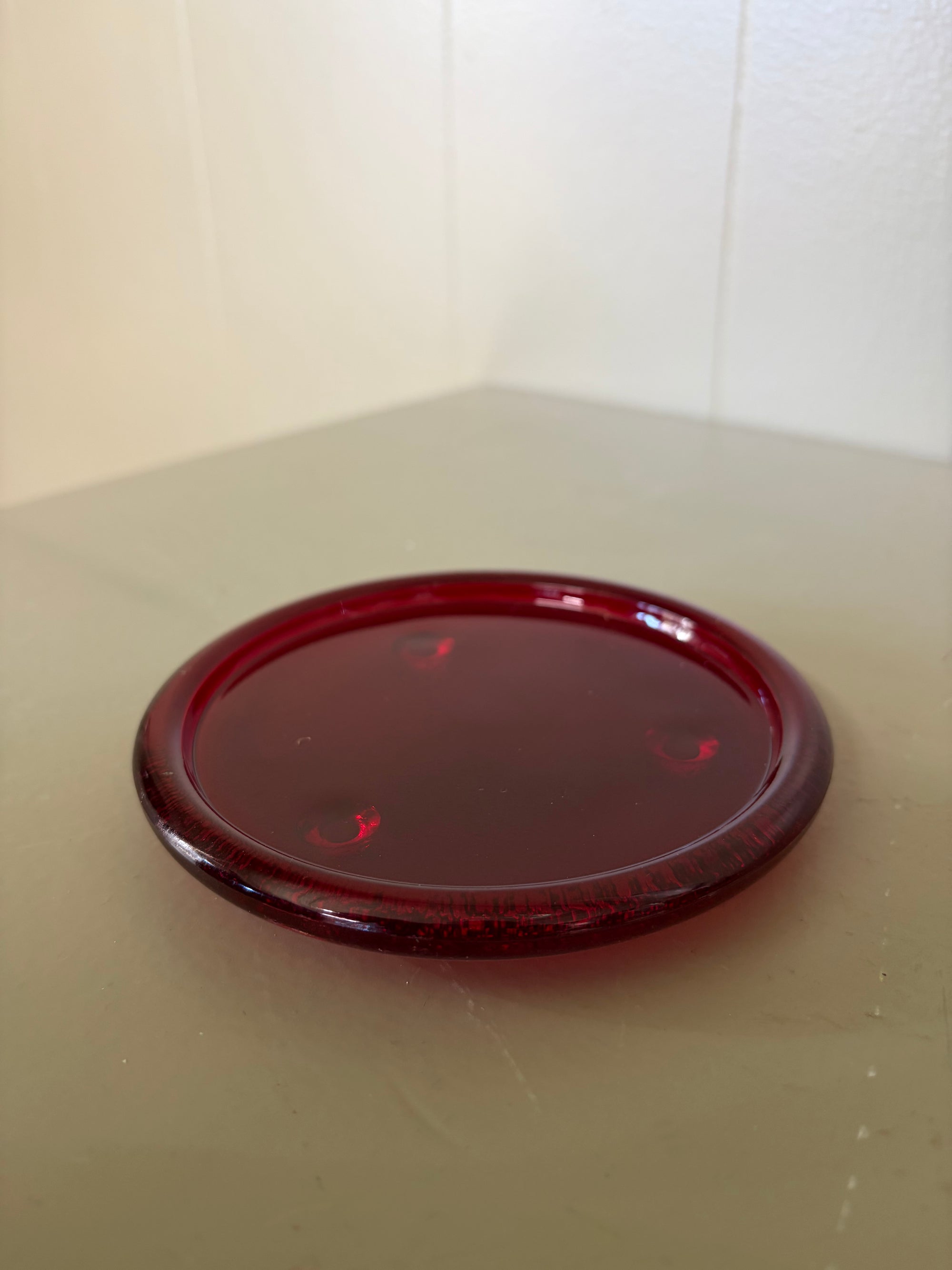 Red  Candle Dish