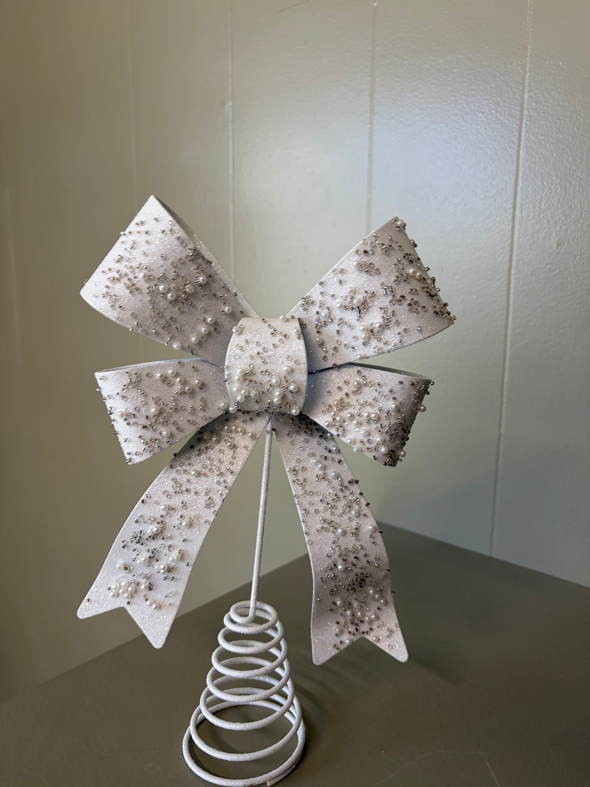 White  Bow Tree Topper