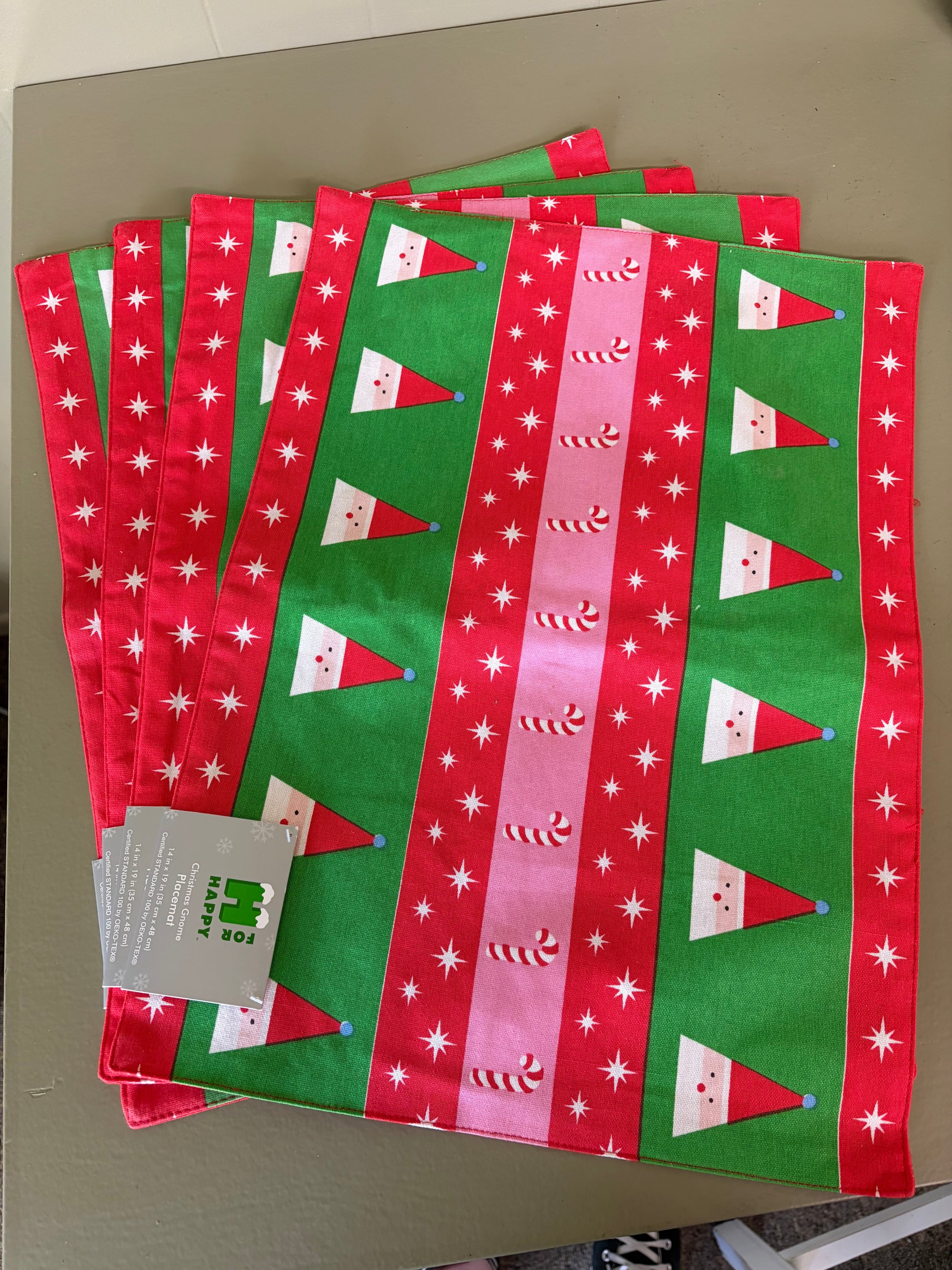 Santa Gnome Placemats, Set of 4