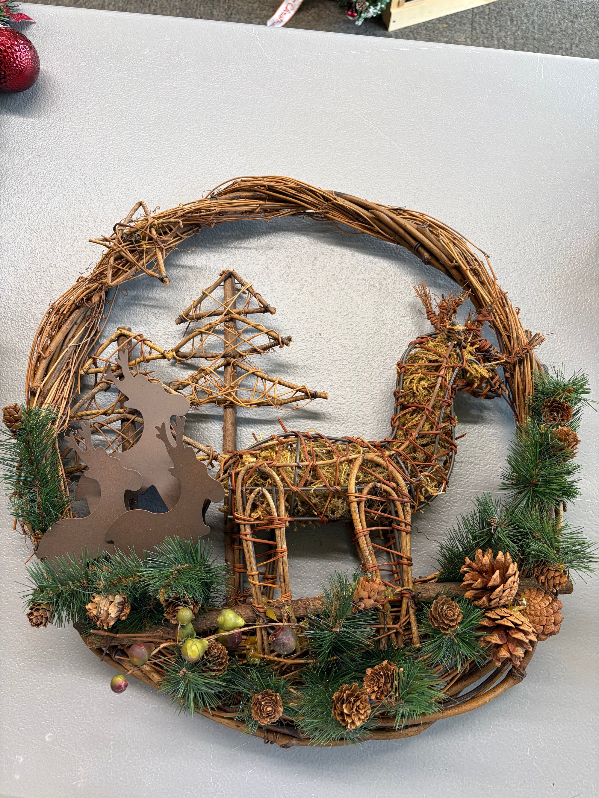 Deer and Pine Wreath