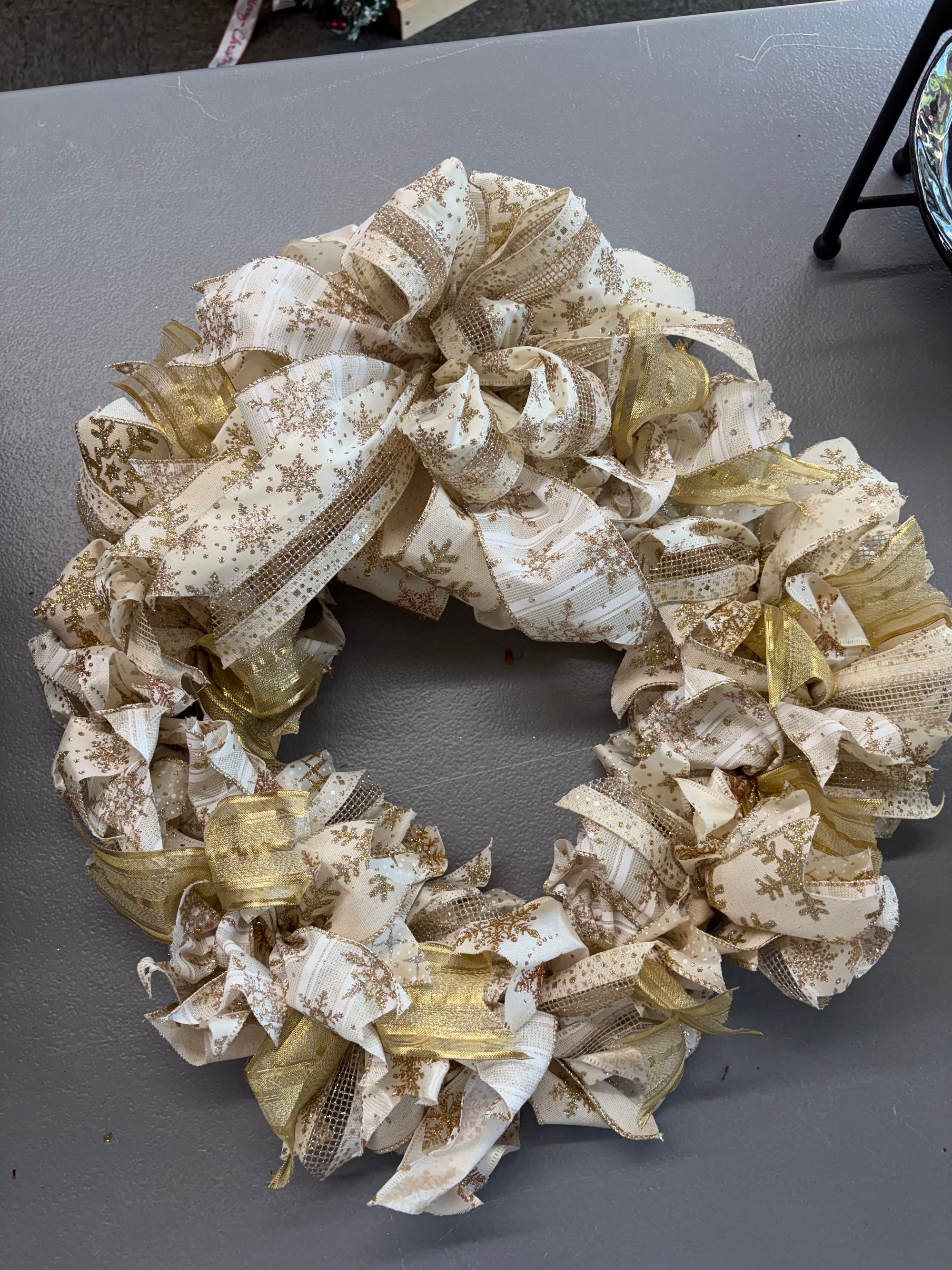 White Bow Wreath