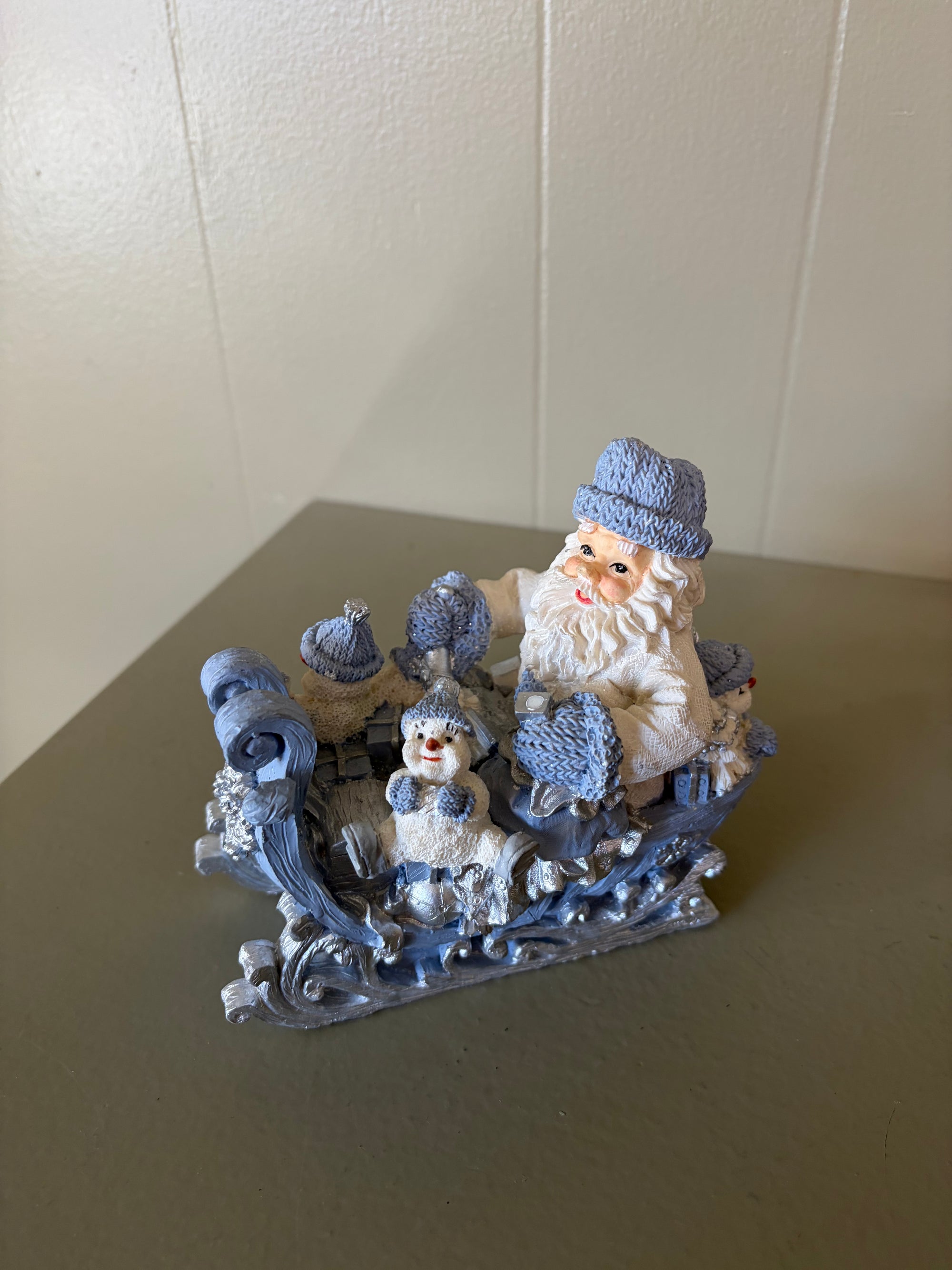Blue Santa  on Sleigh