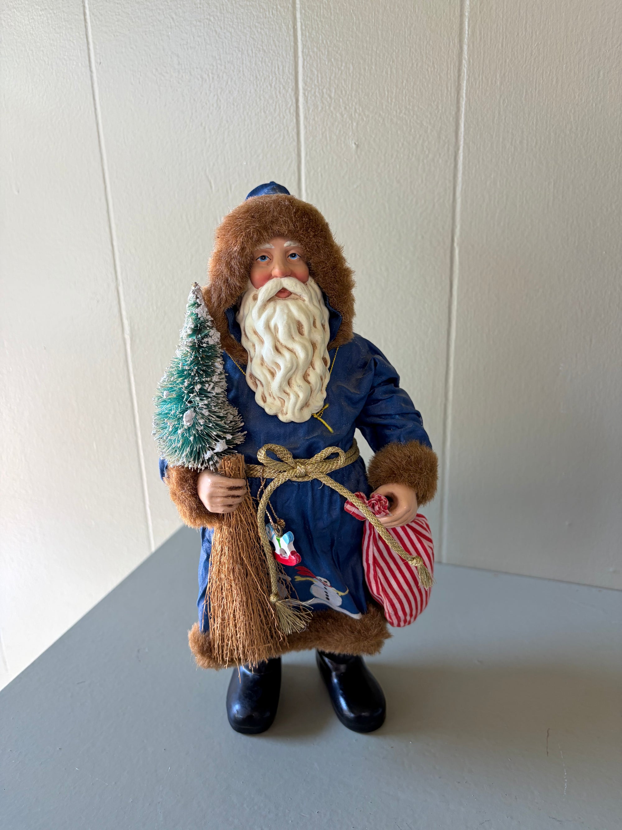 Santa In Blue Jacket