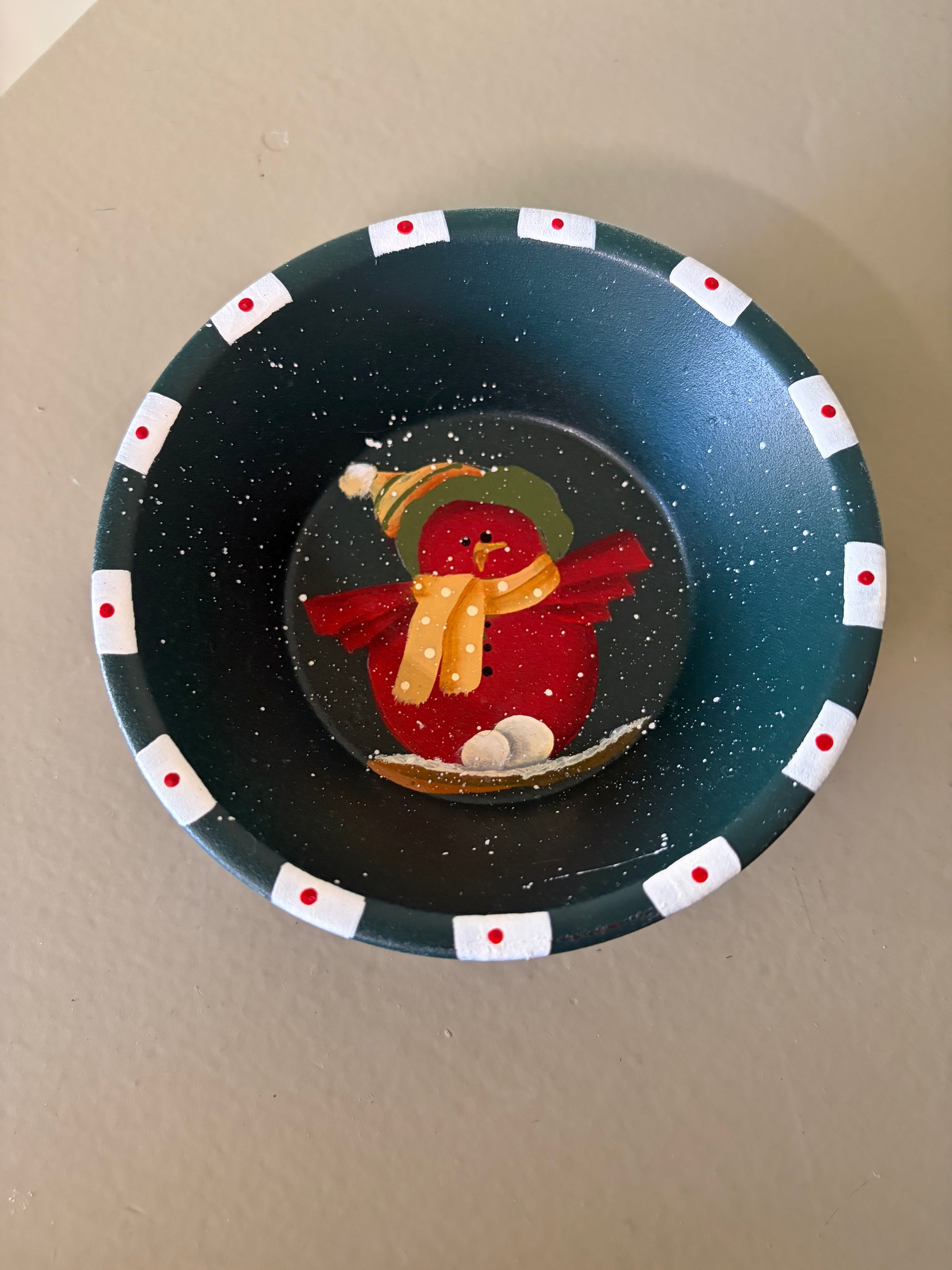 Cardinal Painted Bowl