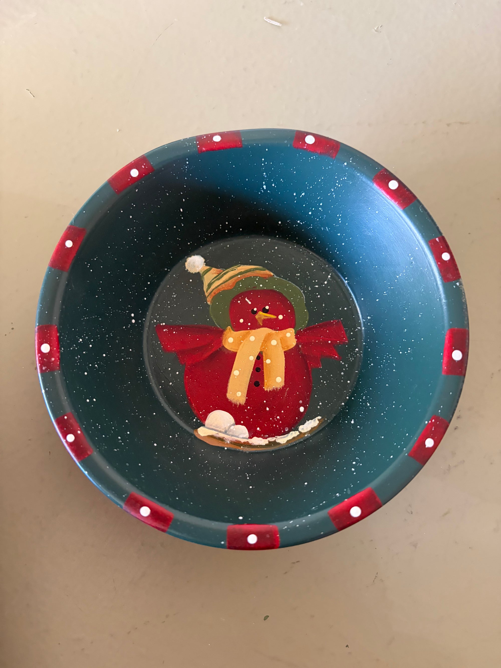 Cardinal Painted Bowl