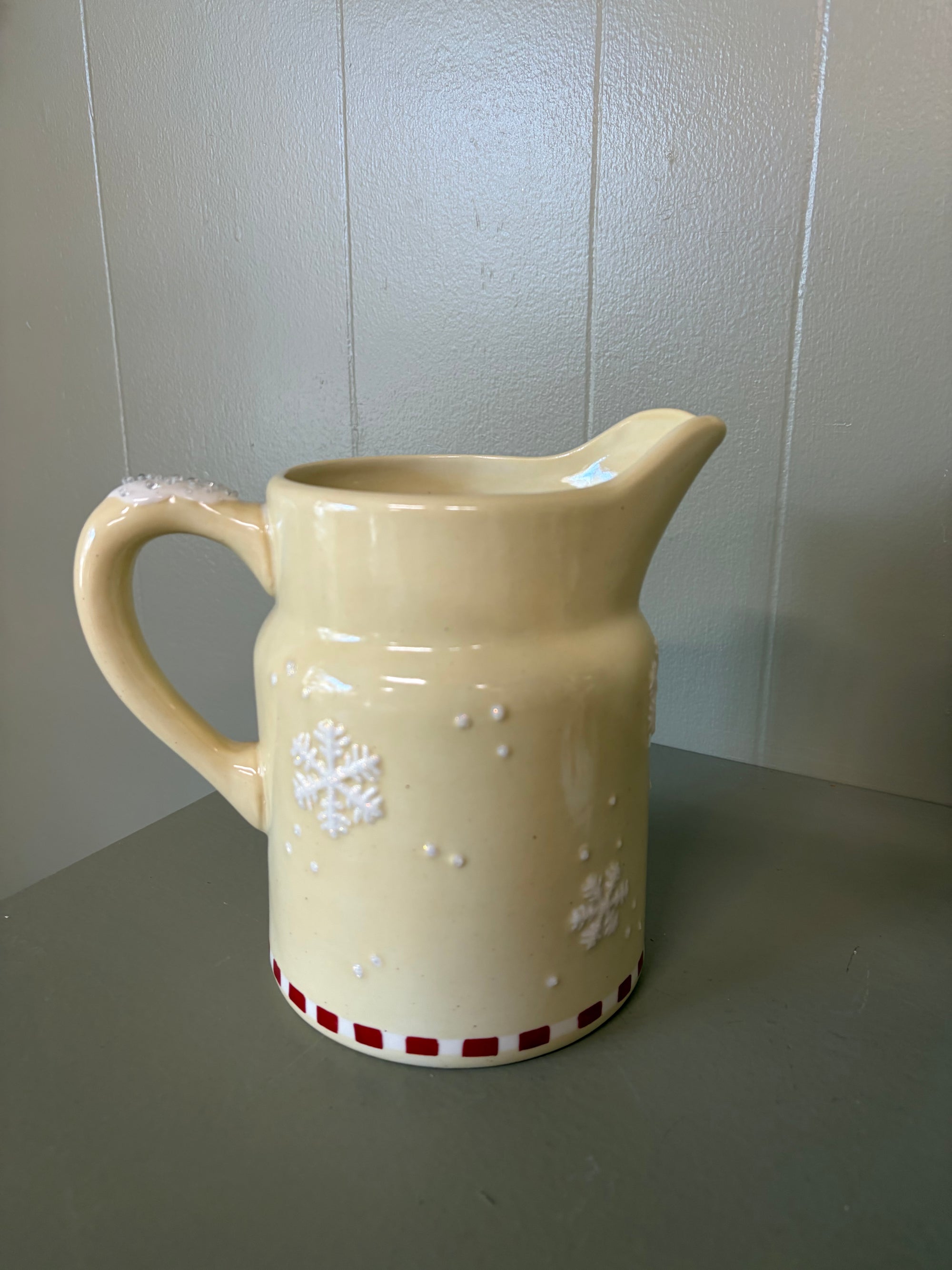 Yellow  Snowman Pitcher