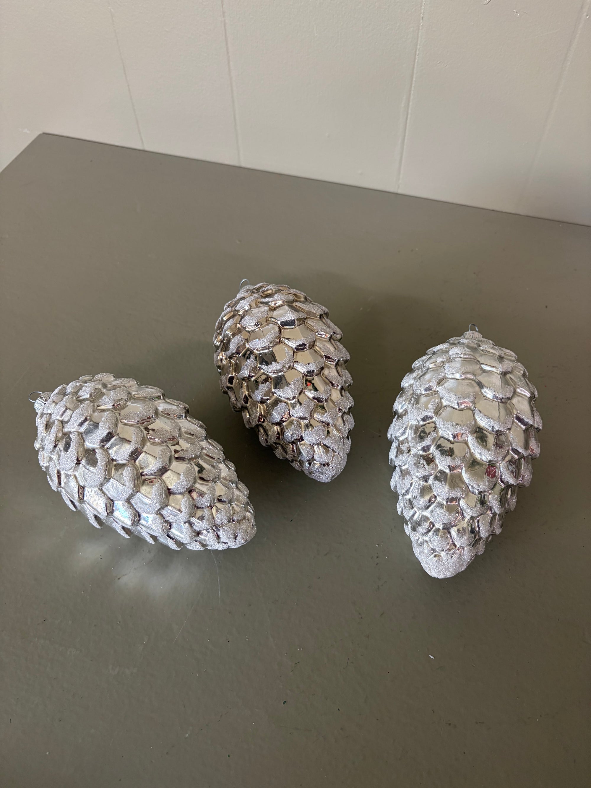 Silver Pinecones, 3 pc set