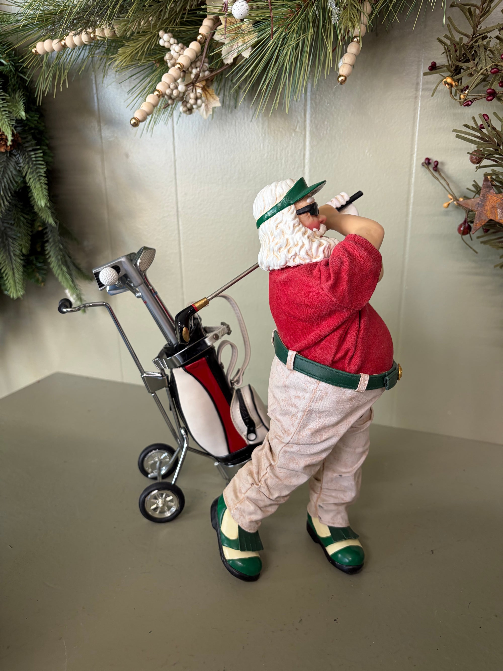 Swinging Golfer Santa, 2 pc set