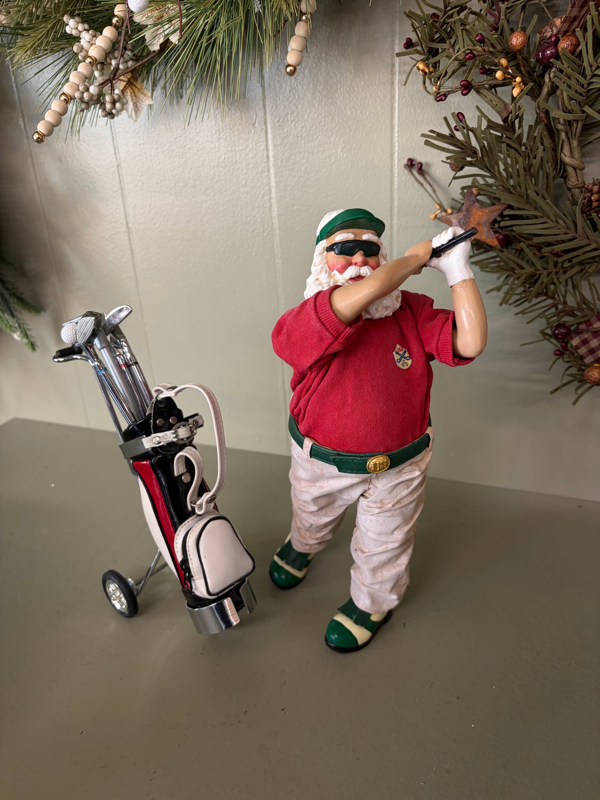 Swinging Golfer Santa, 2 pc set