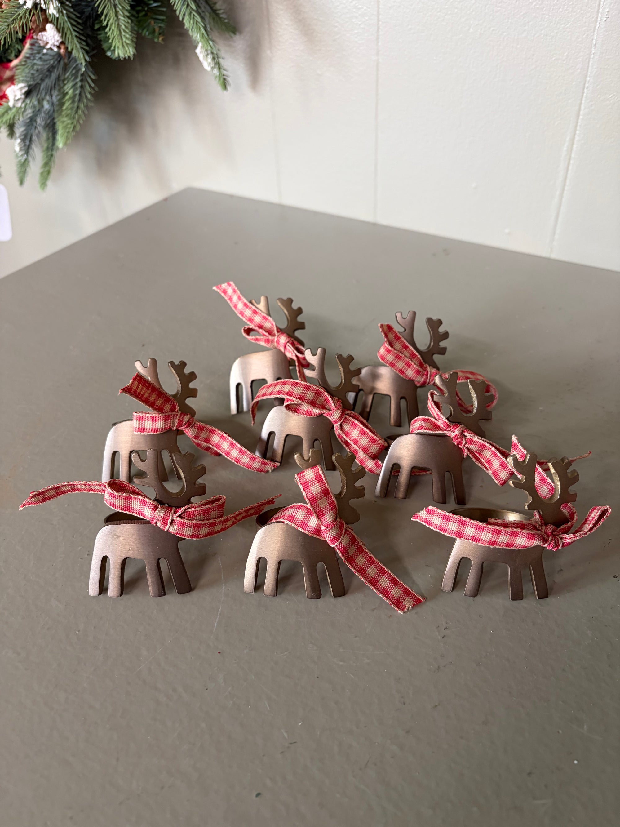 Reindeer Napkin Rings, Set of 8