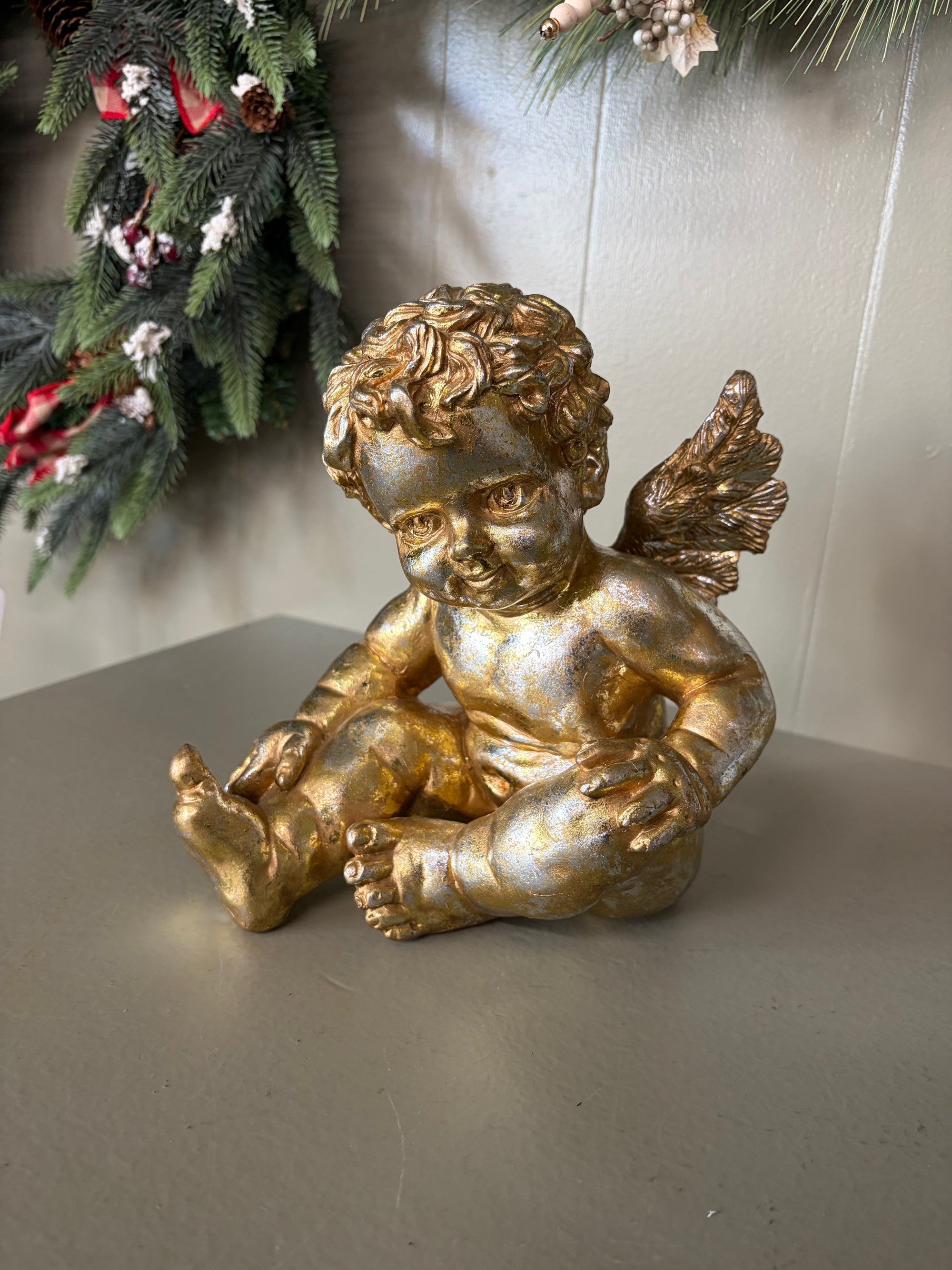 Gold Dept. 56 Seated Cherub