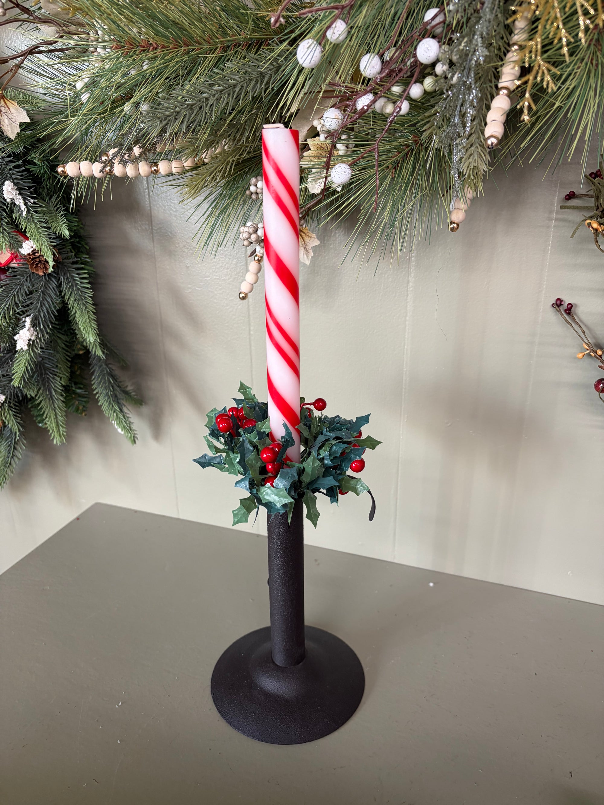 Gold  Candy Cane Candle Stick, 3 pc set