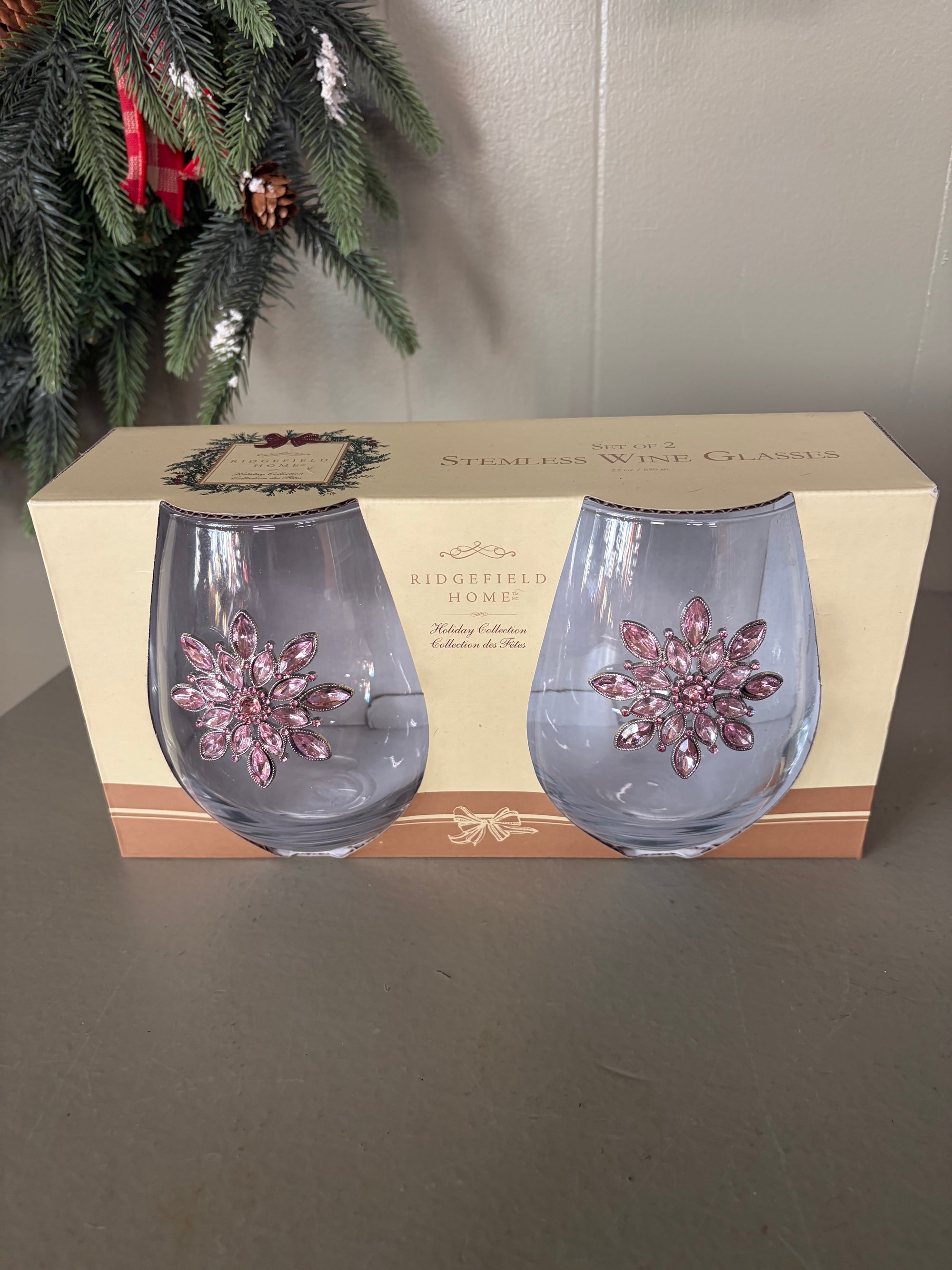 Stemless Wine Glasses, Set of 2