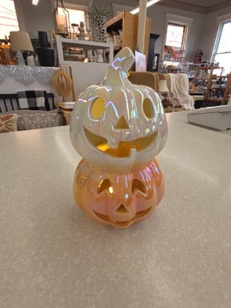 White and Orange  Stacked Pumpkin