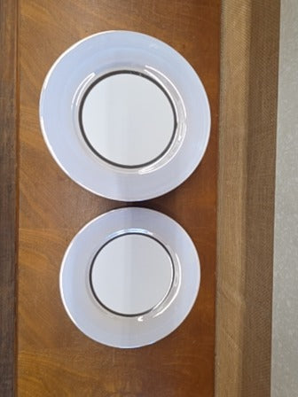Silver and White  Plates Set of 8