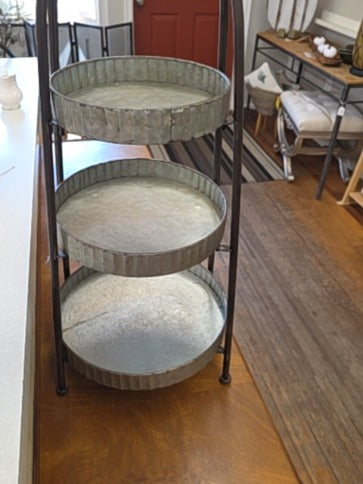 Silver  Three-tiered Stand