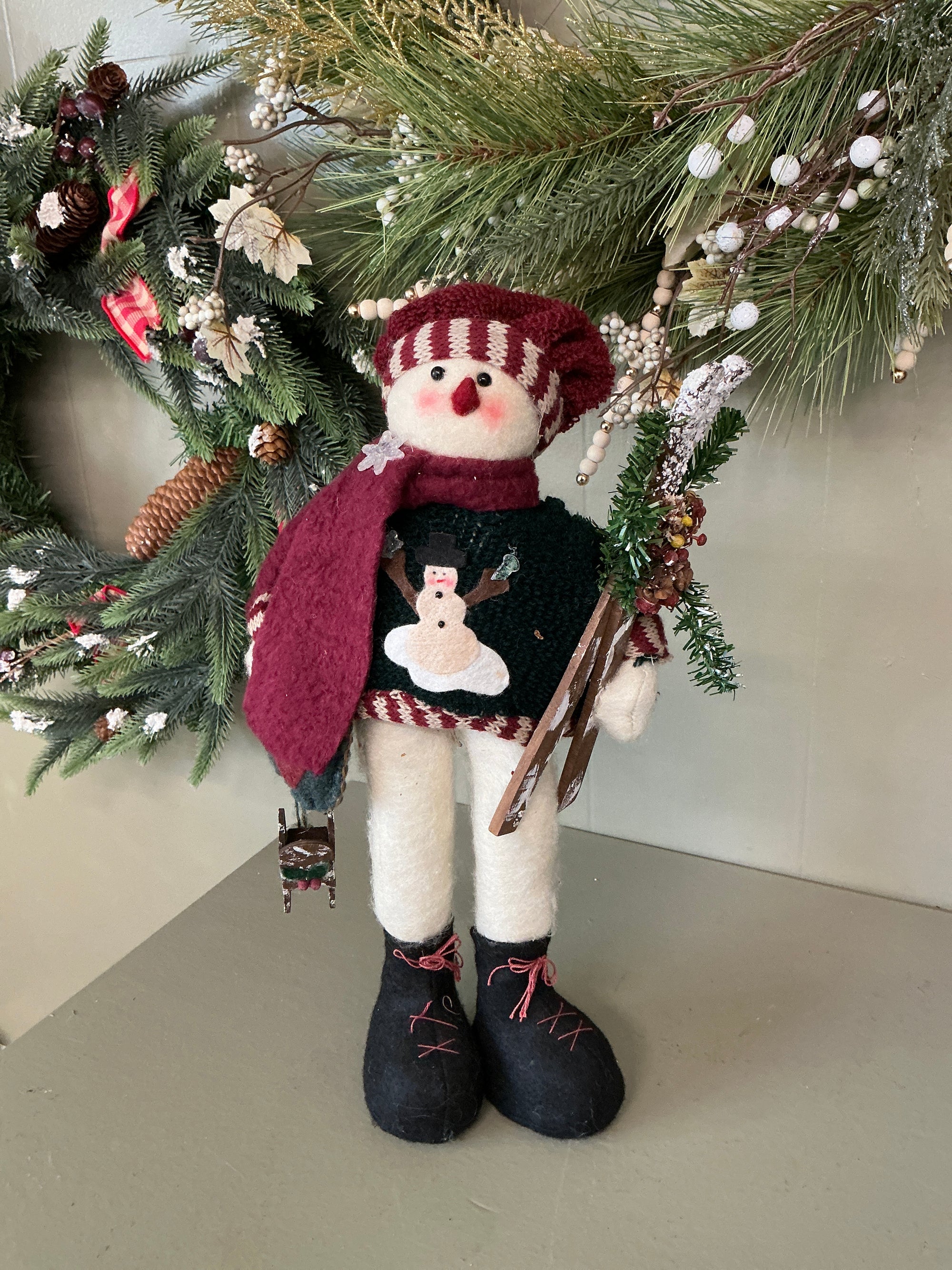 Standing Snowman w/ Skis