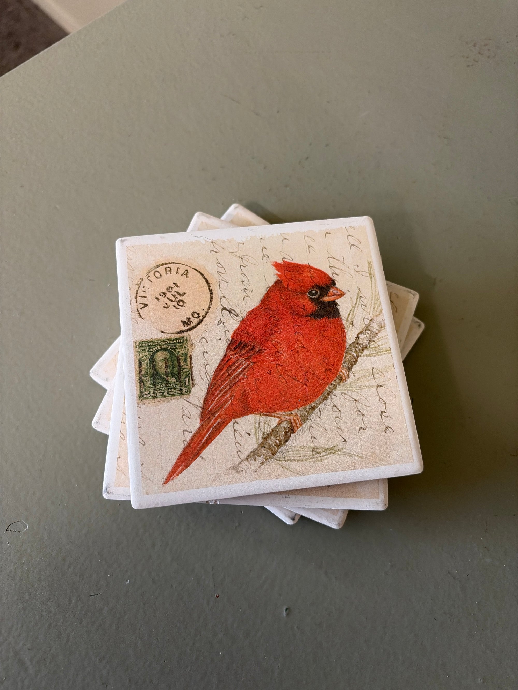 Cardinal Coasters, Set of 4 - As Is