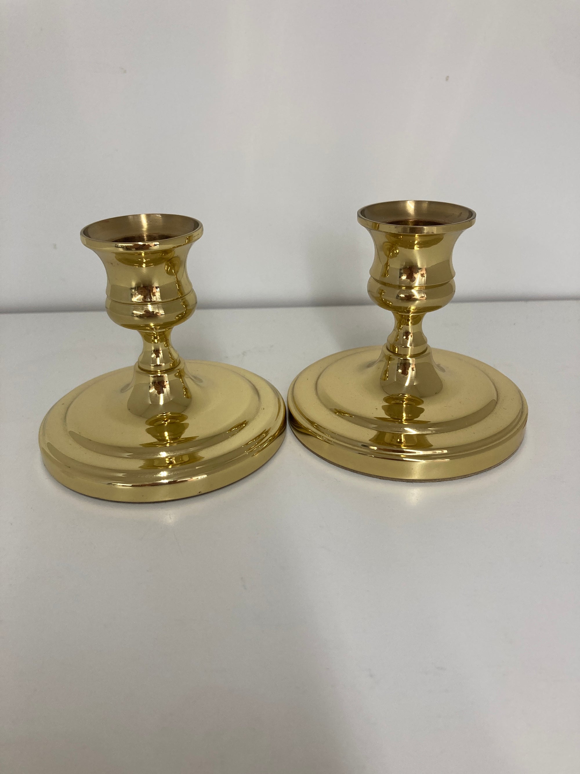 Brass Baldwin Brass Candle Holders, Set of 2