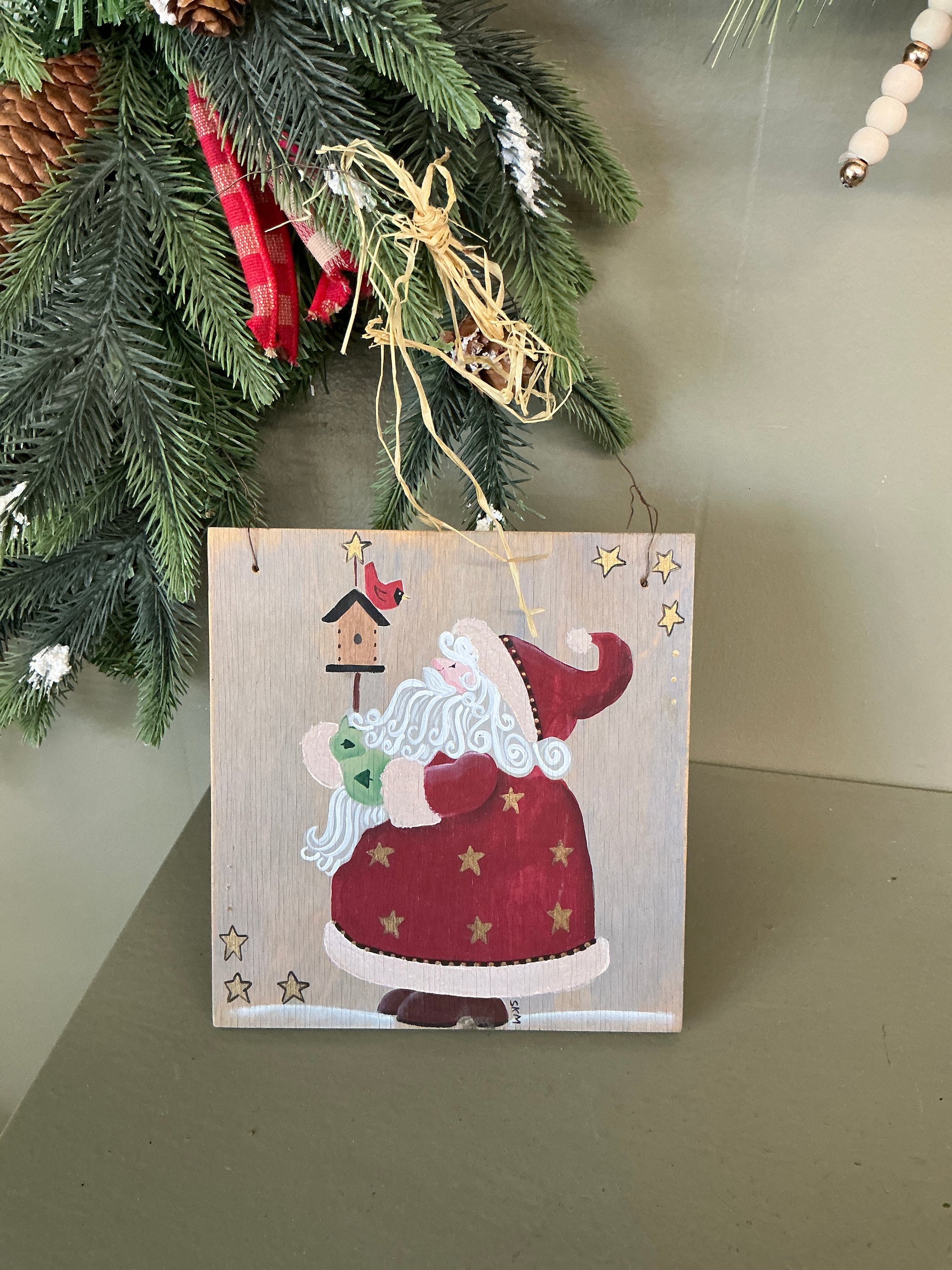 Wooden Santa Art