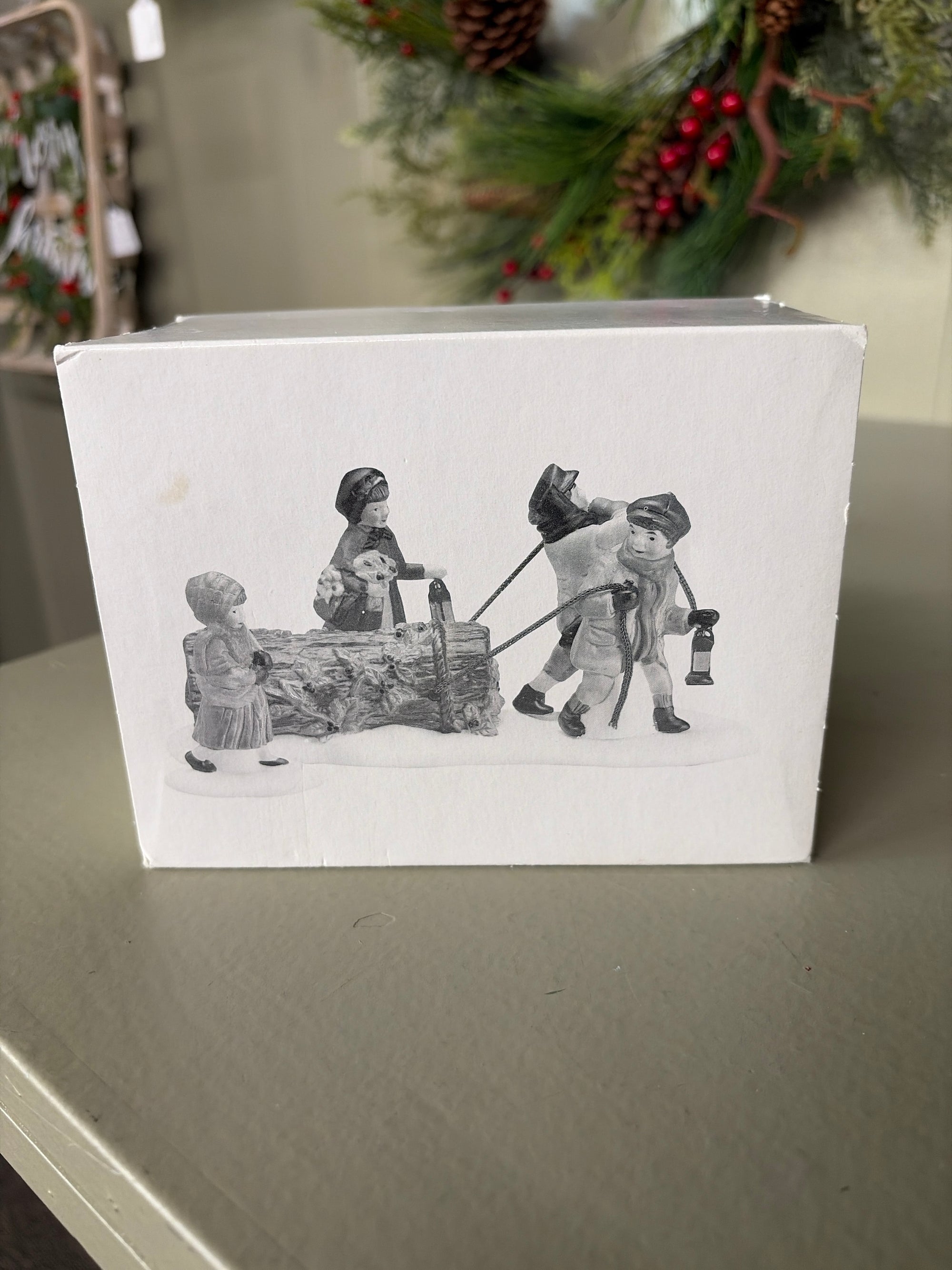 Dept. 56 Bringing Home the Yule Log, Set of 3 - Has Box