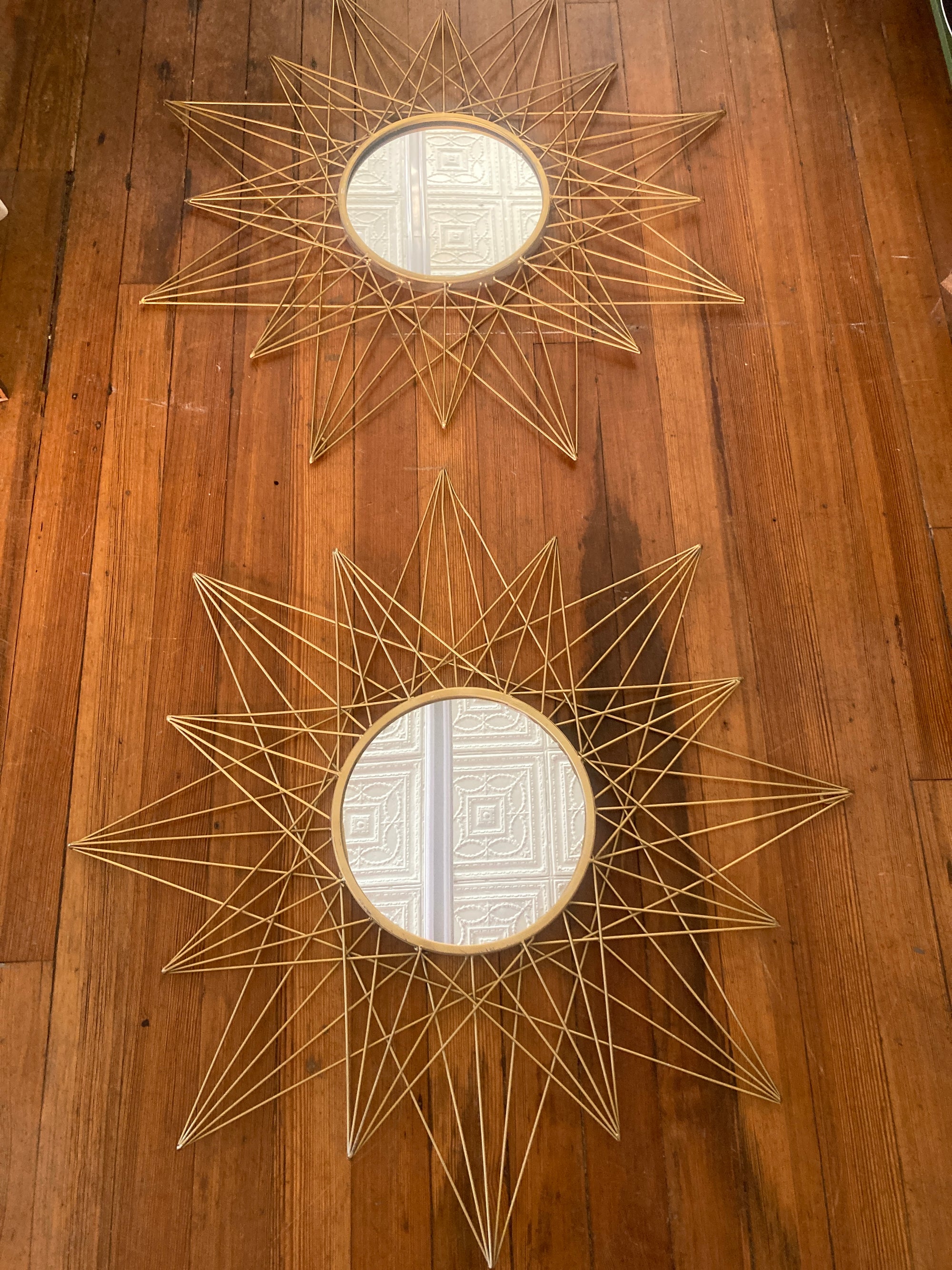 Gold Starburst Mirror, 2 available