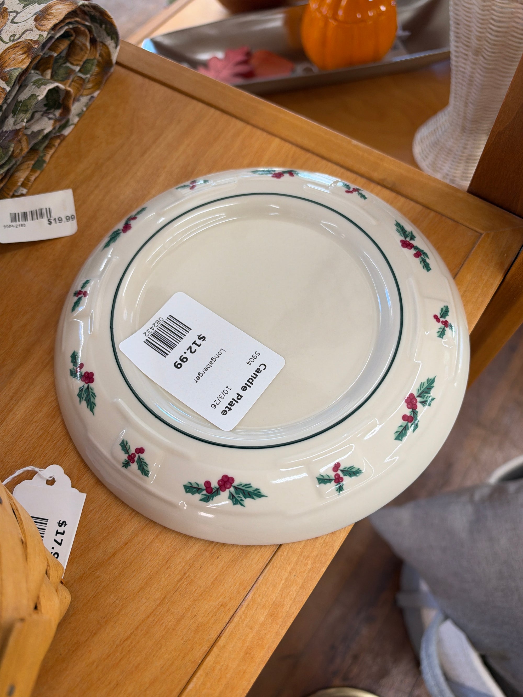 Longaberger Candle Plate