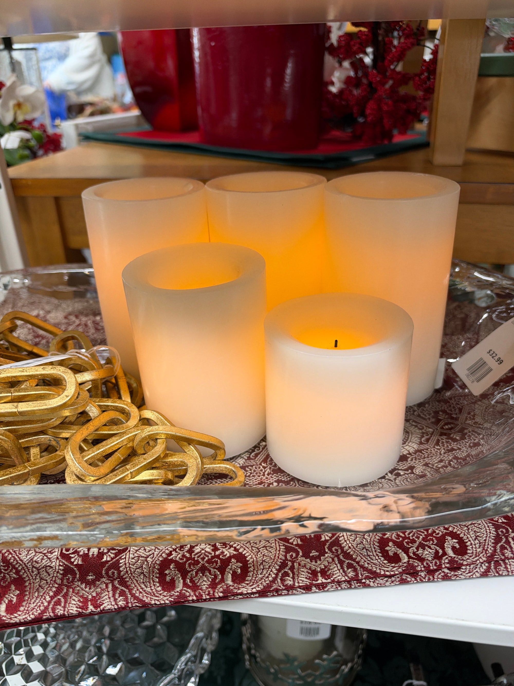 Flameless Candle Set, 5 pc set