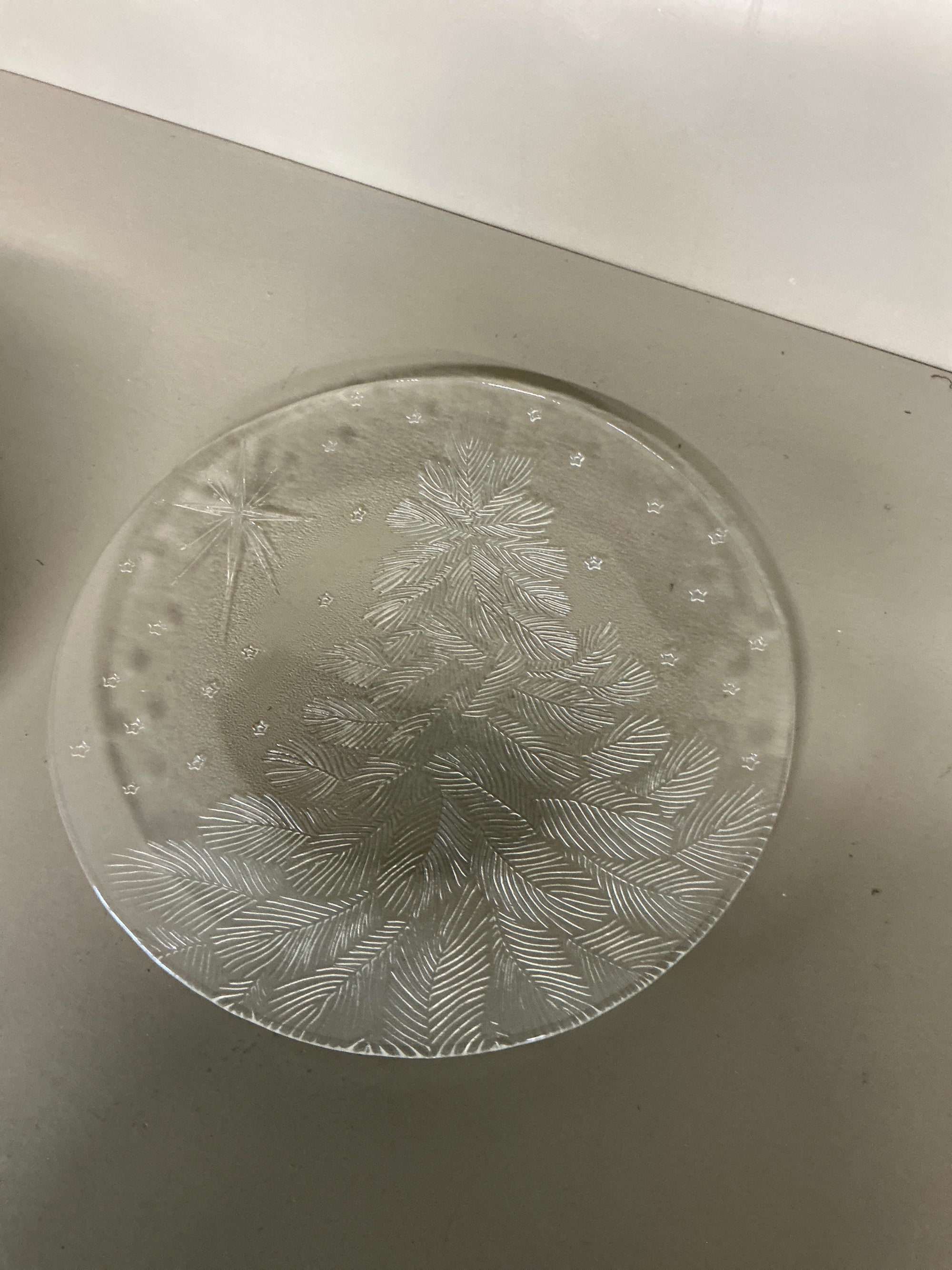 Clear glass platter