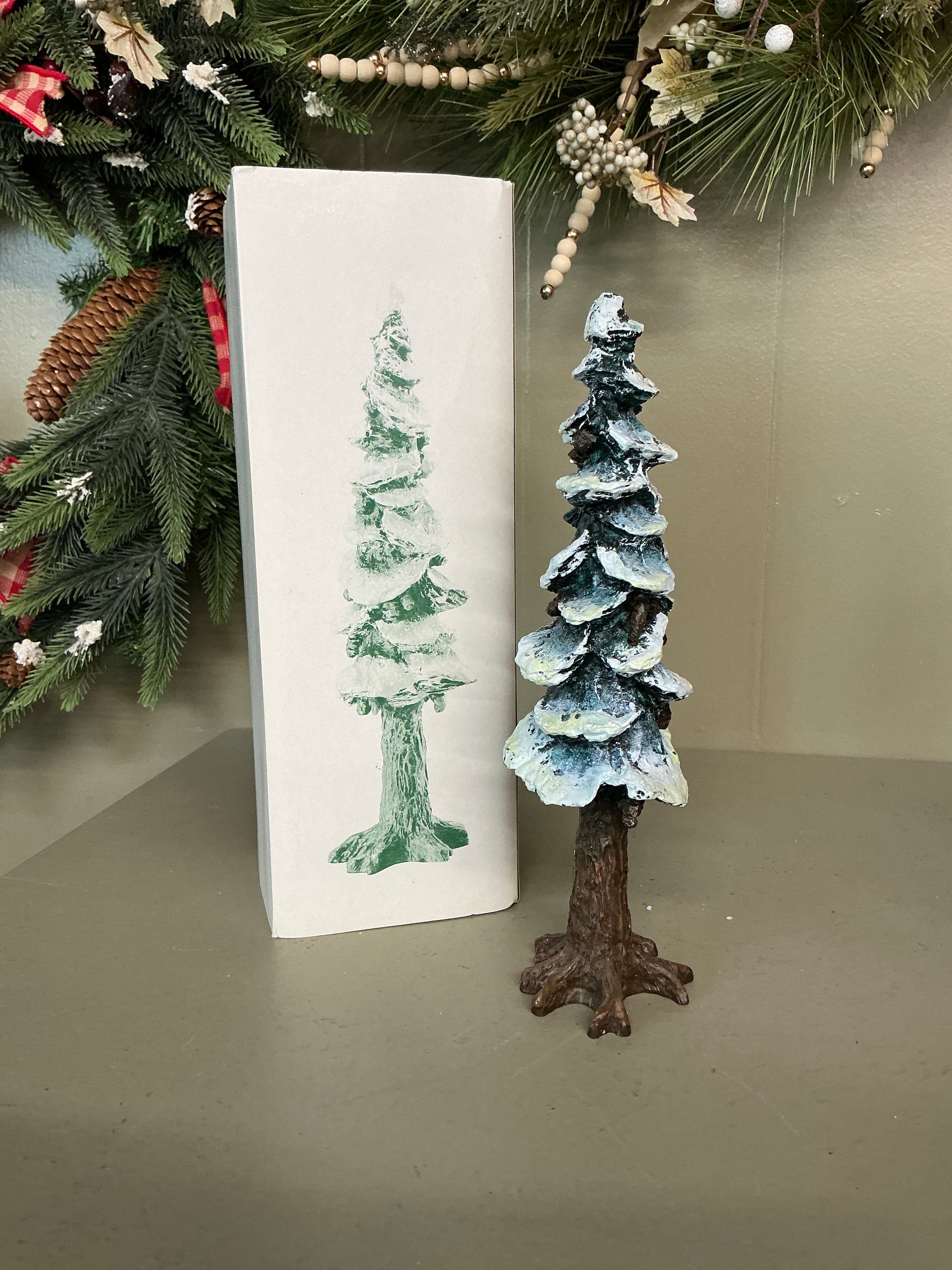 Dept. 56 Village Pole Pine Tree, As Is - Has Box