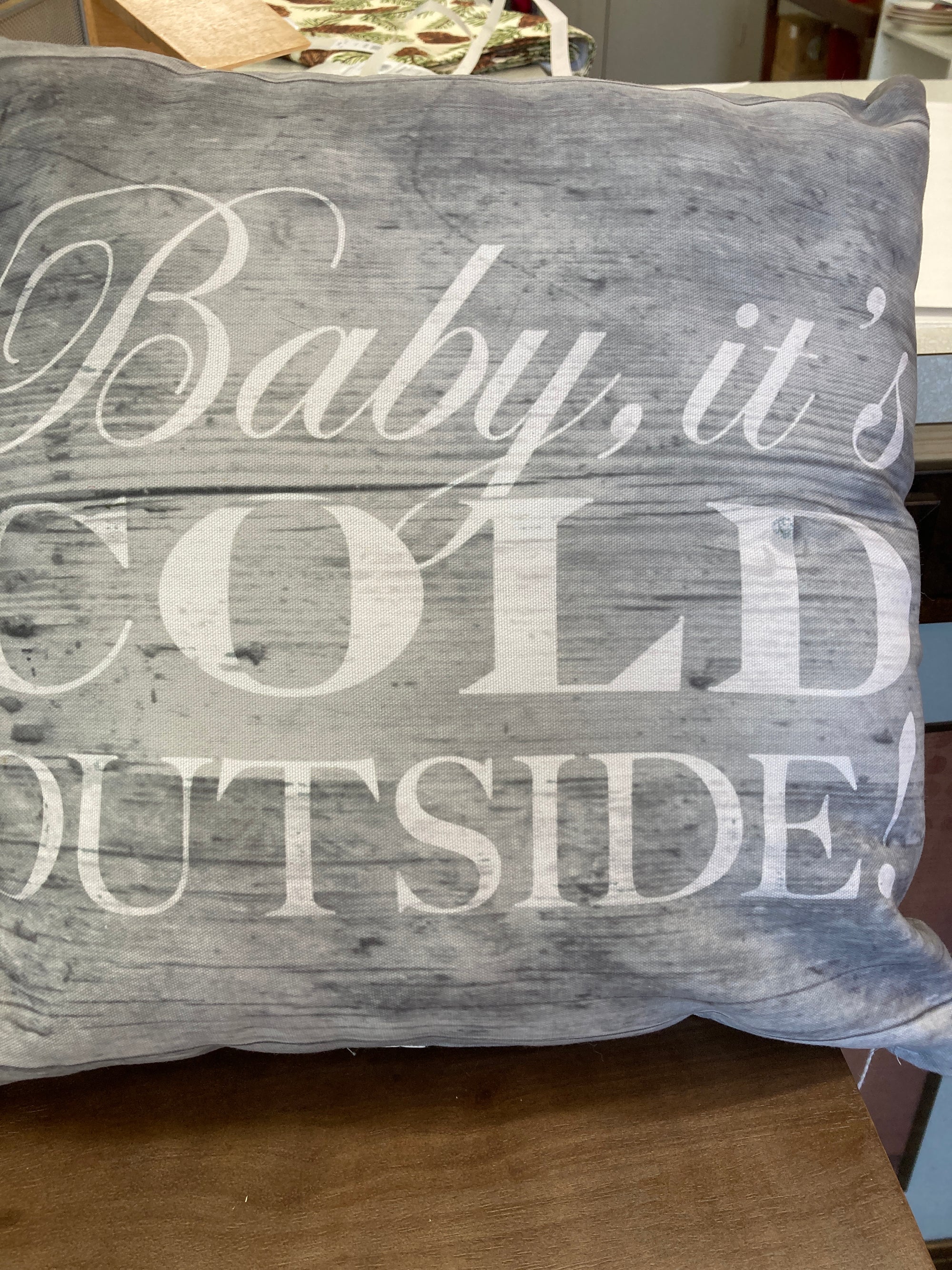 Gray Pottery Barn Throw Pillow