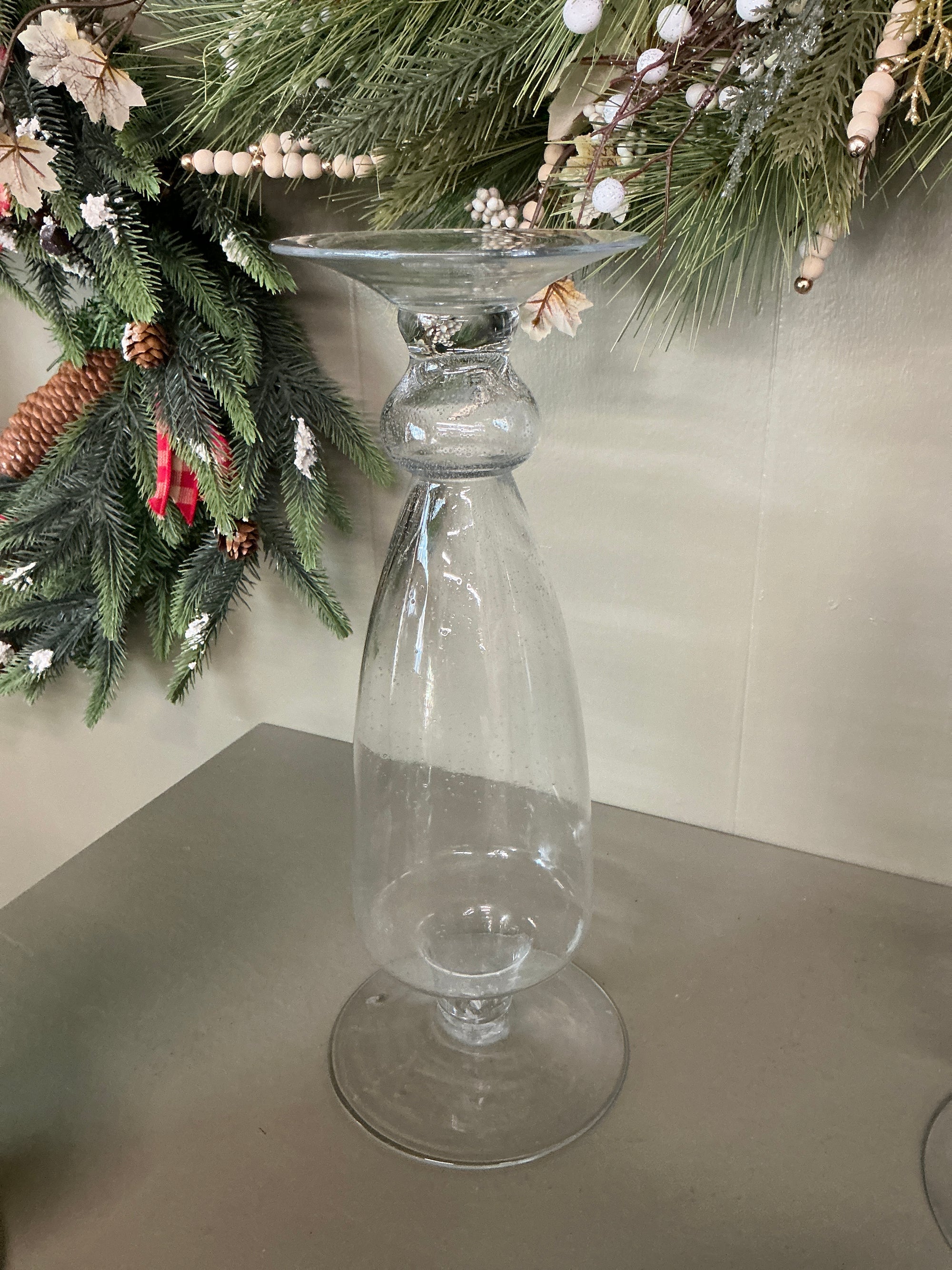 Glass Candle Pedestal