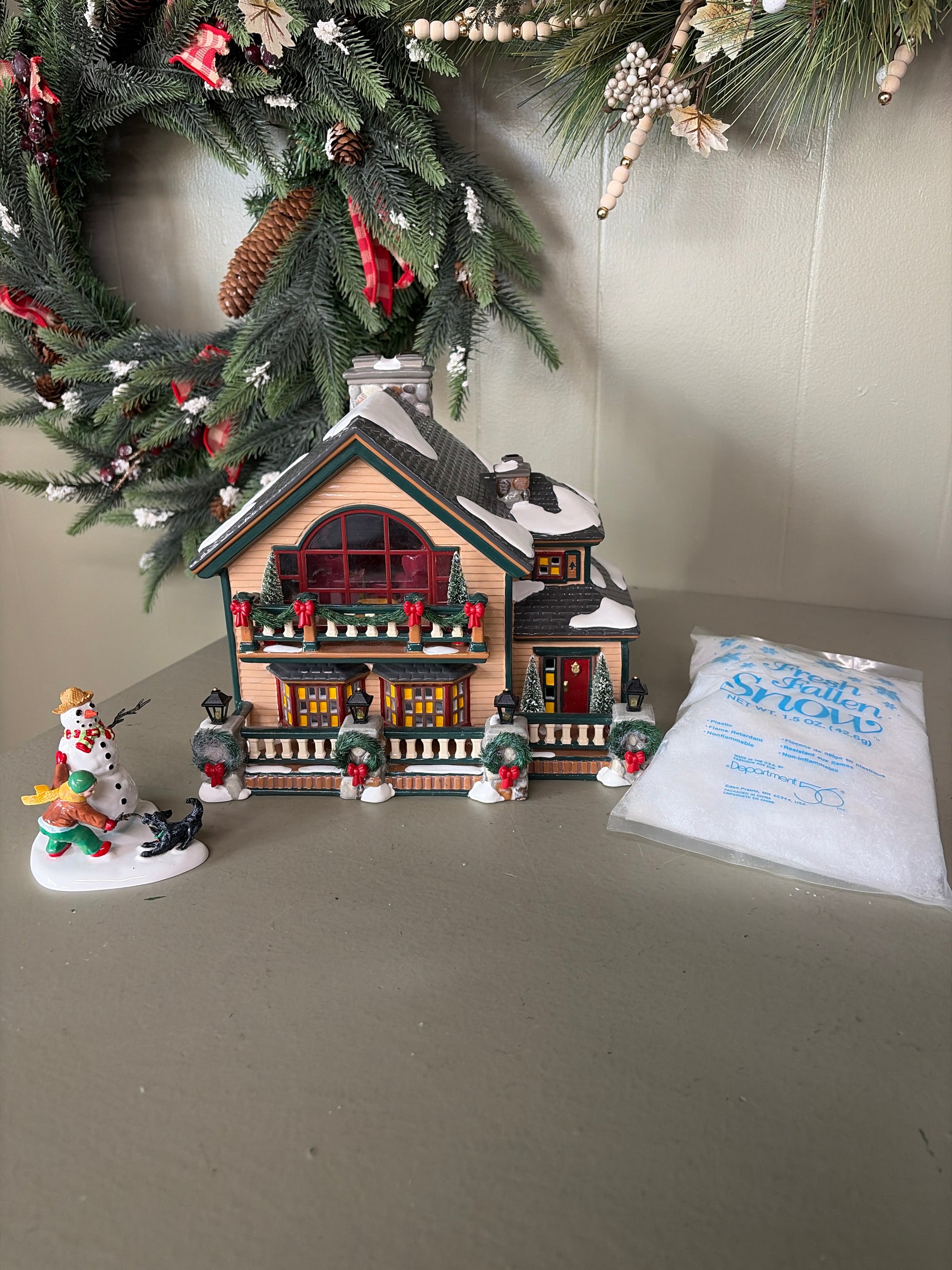 Dept. 56 Christmas Lake Chalet Set, Set of 3, As Is - Has Box