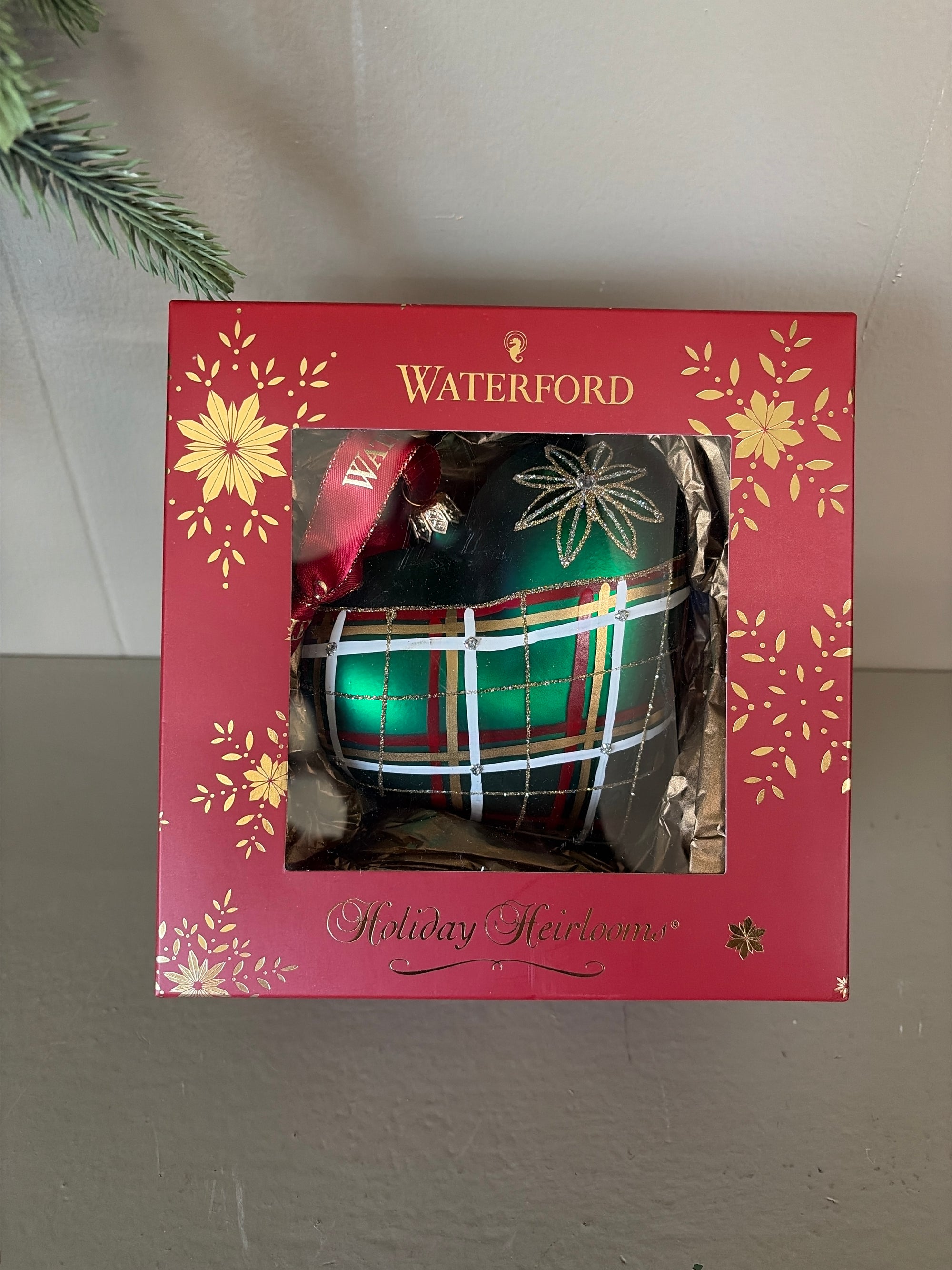 Waterford Plaid Heart Ornament