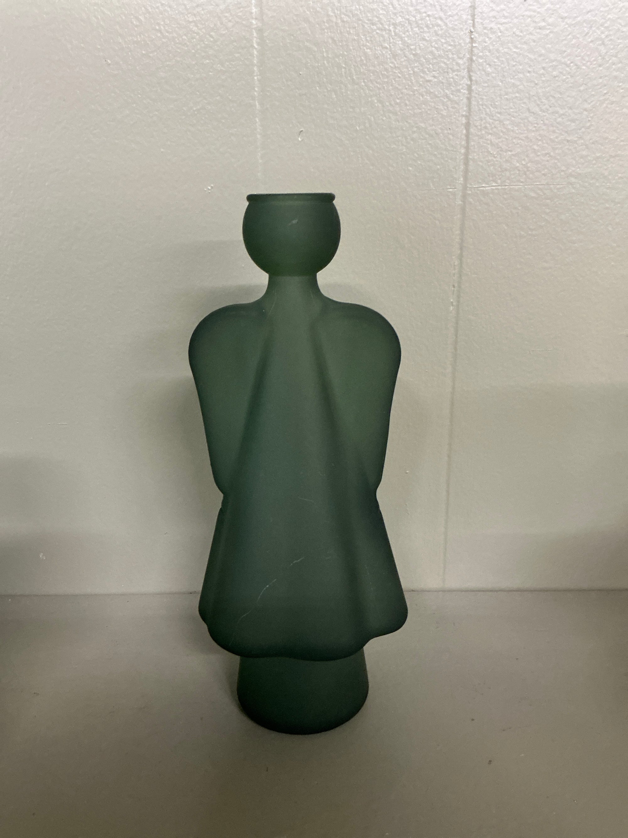 Green  Angel Candle Holder / Vase, As Is
