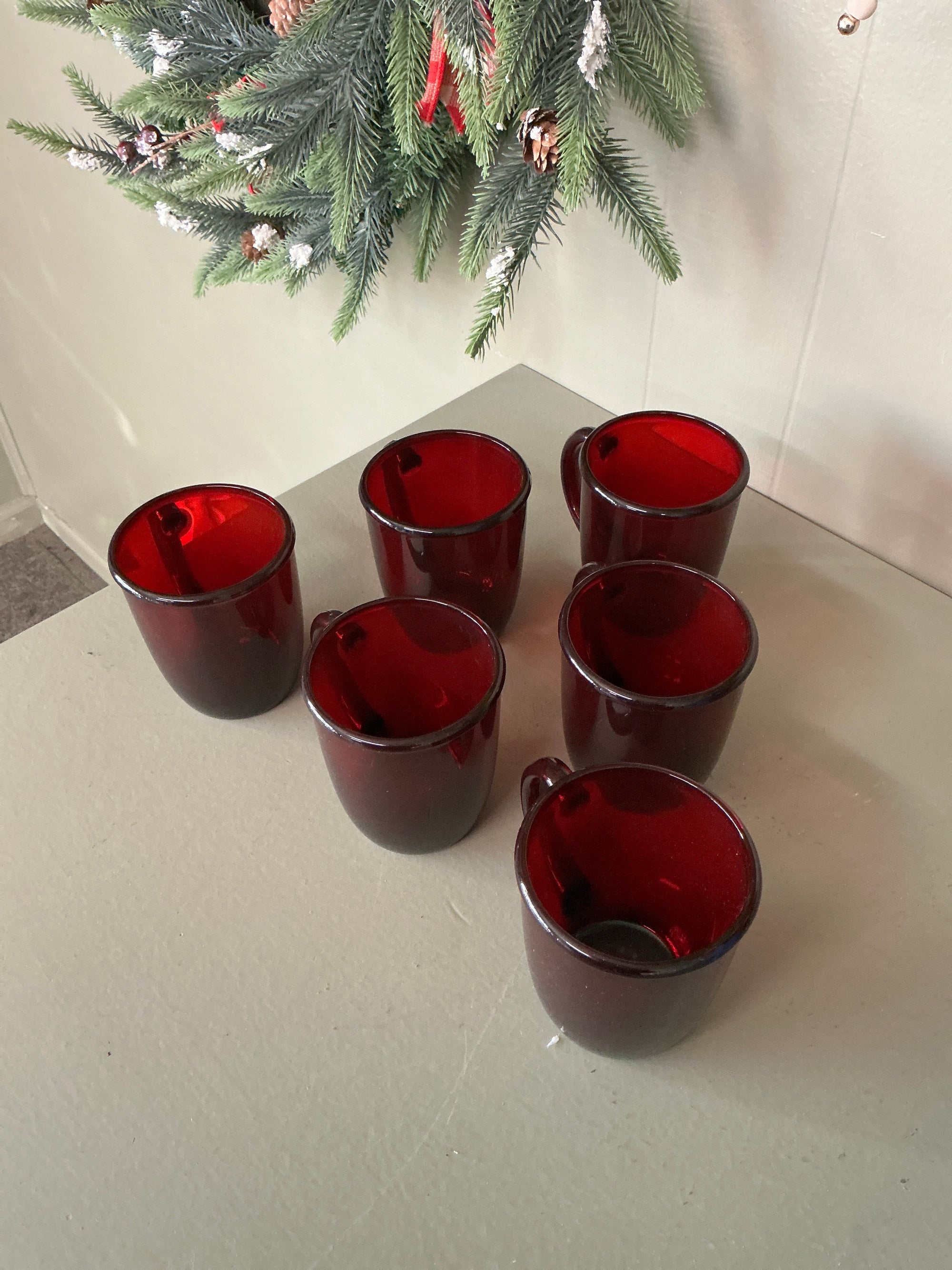 Red  Mug Set, Set of 6