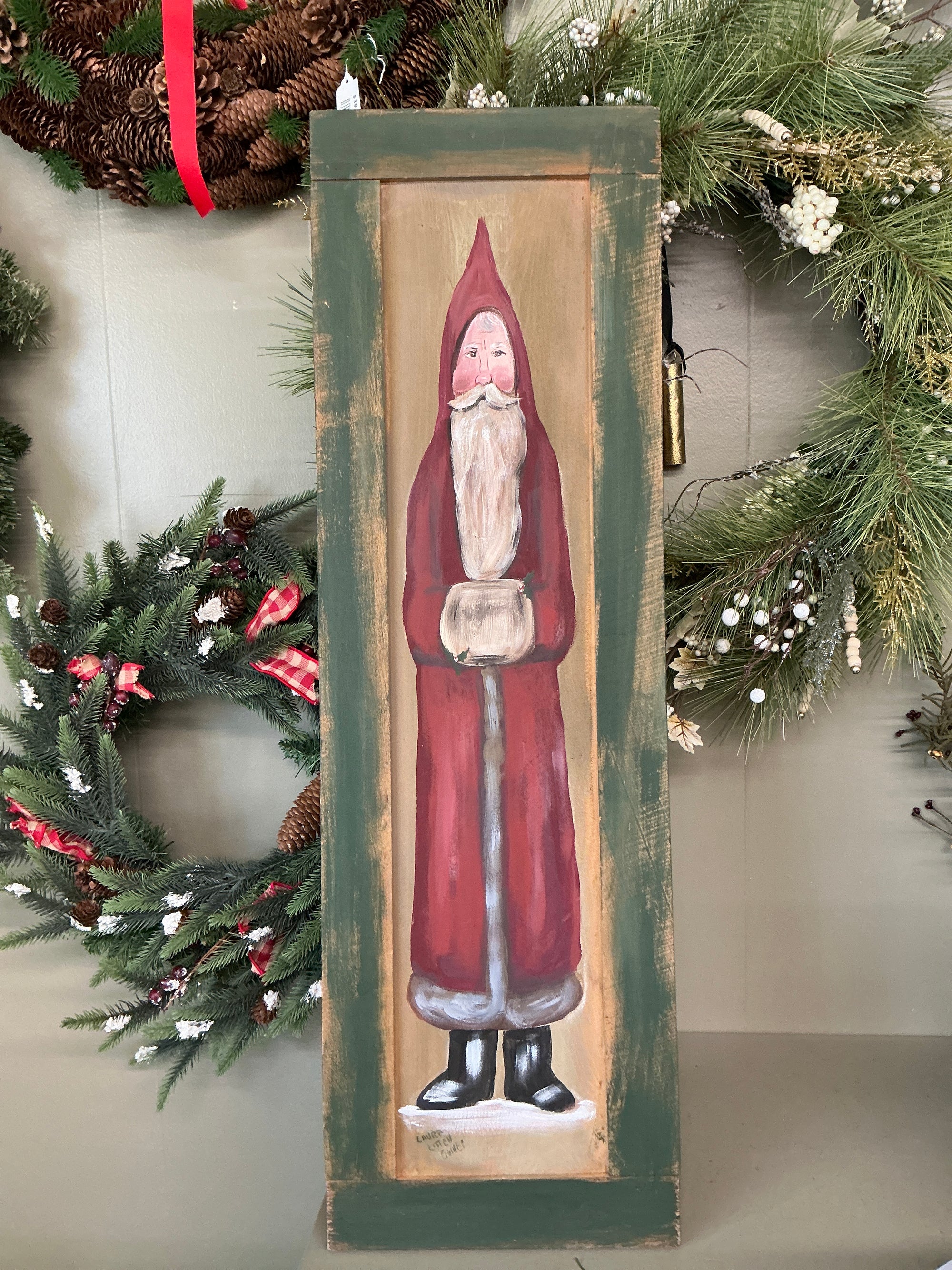 Wooden Santa Art