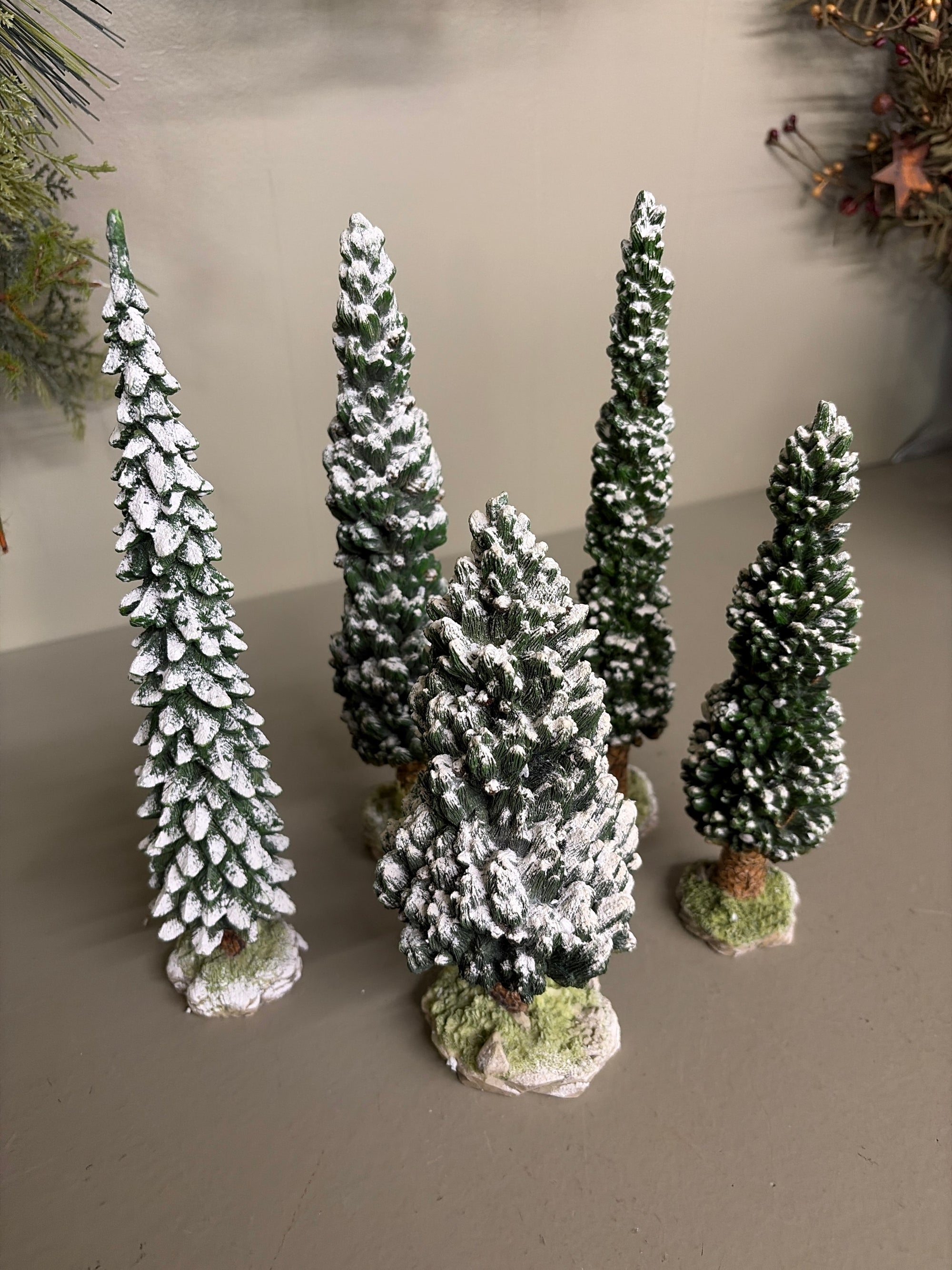 Dept. 56 Snowy Everygreen, Set of 5 - Has Box
